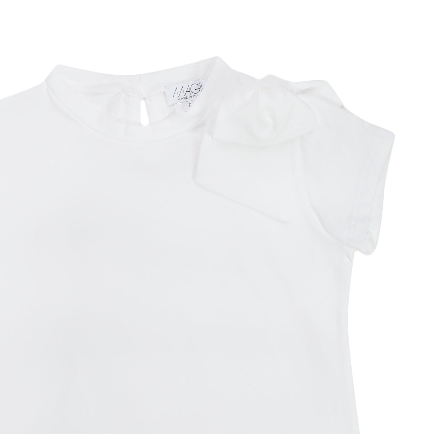 MAGLIETTA BIANCA CON FIOCCO BAMBINA - annameglio.com abbigliamento moda