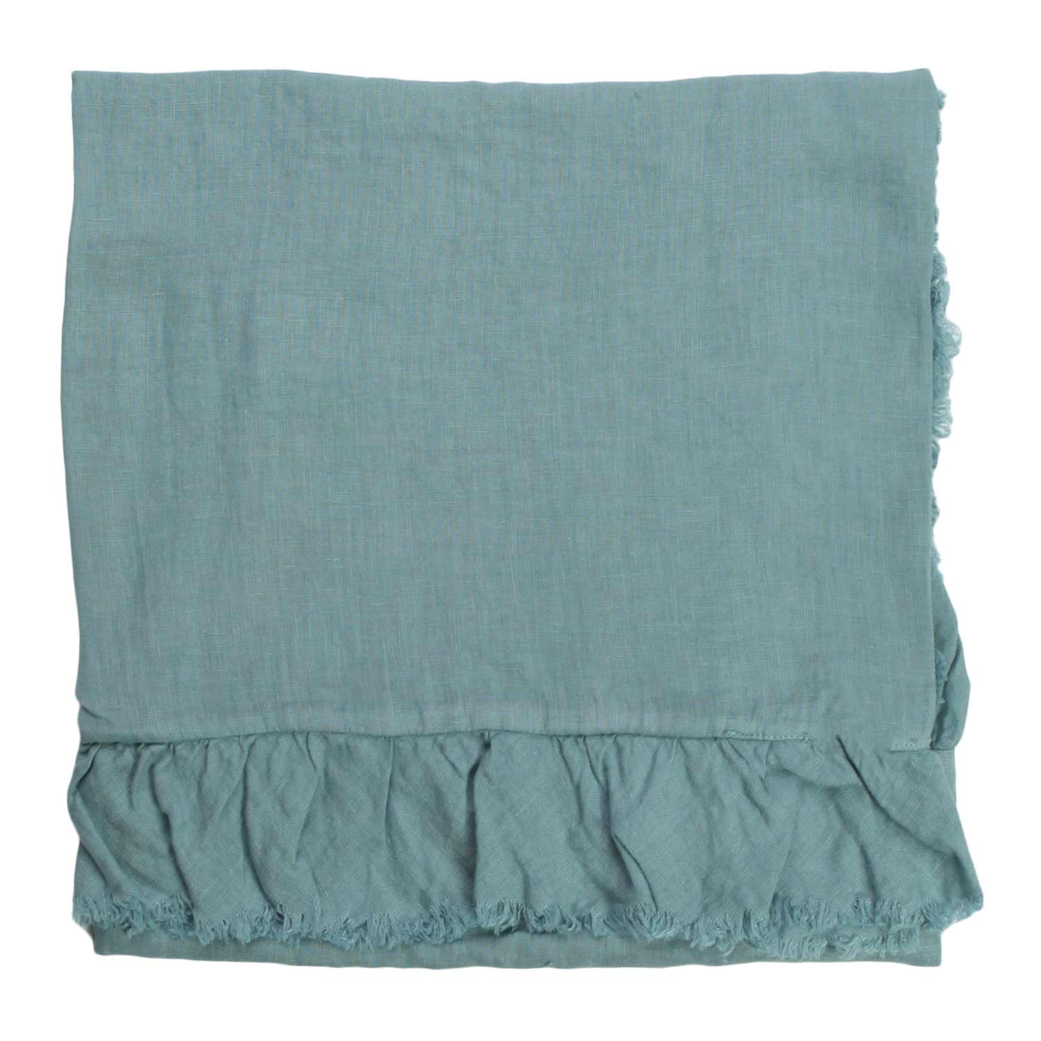 Coperta in cotone turchese con volant - annameglio.com abbigliamento moda