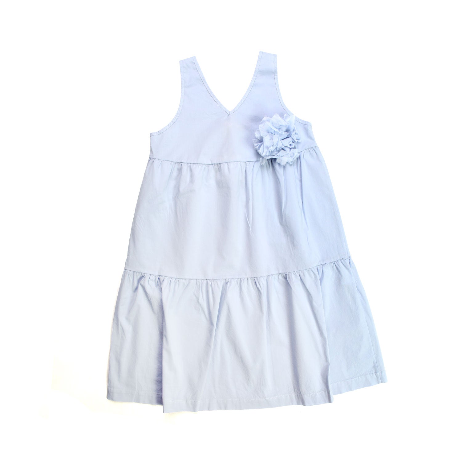 ABITO CELESTE BAMBINA CON SPILLA FLOREALE - annameglio.com abbigliamento moda