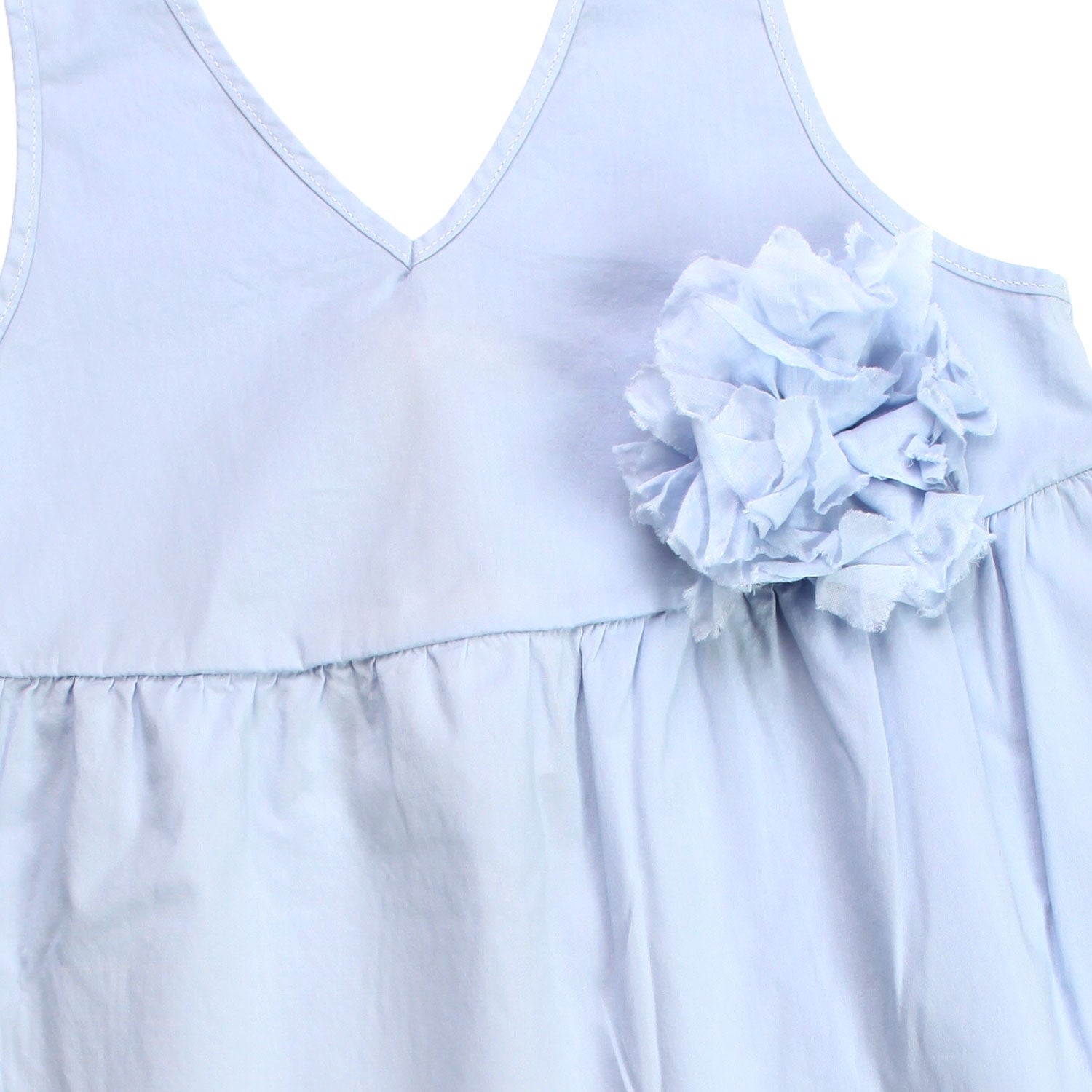 ABITO CELESTE BAMBINA CON SPILLA FLOREALE - annameglio.com abbigliamento moda