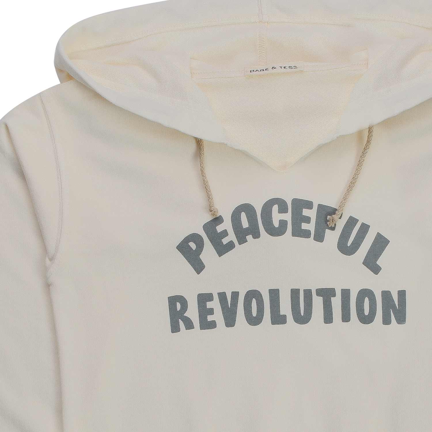 Felpa Panna Unisex Stampa Peaceful Rev - annameglio.com abbigliamento moda