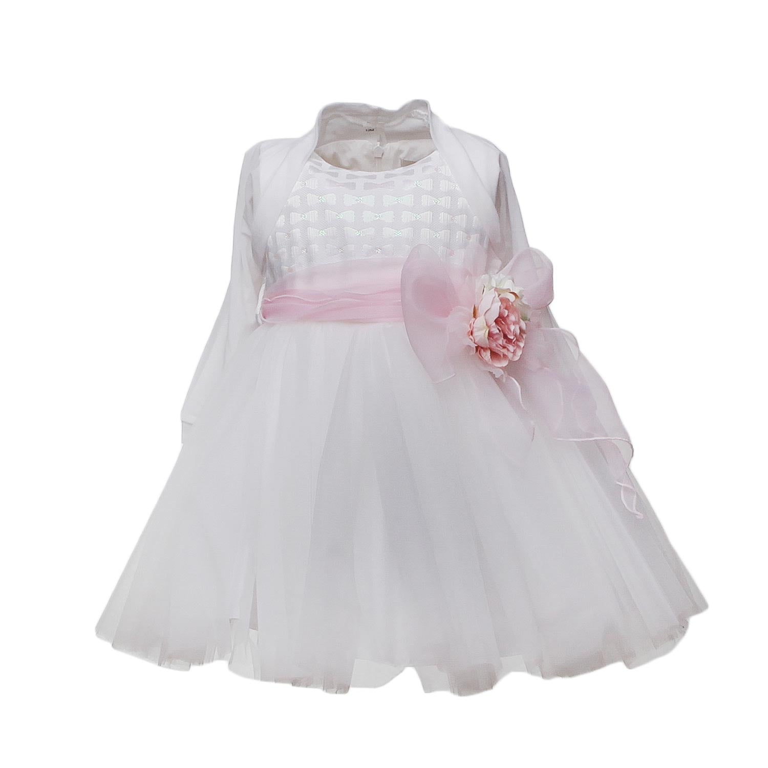 ABITO CERIMONIA BIMBA BIANCO E ROSA - annameglio.com abbigliamento moda