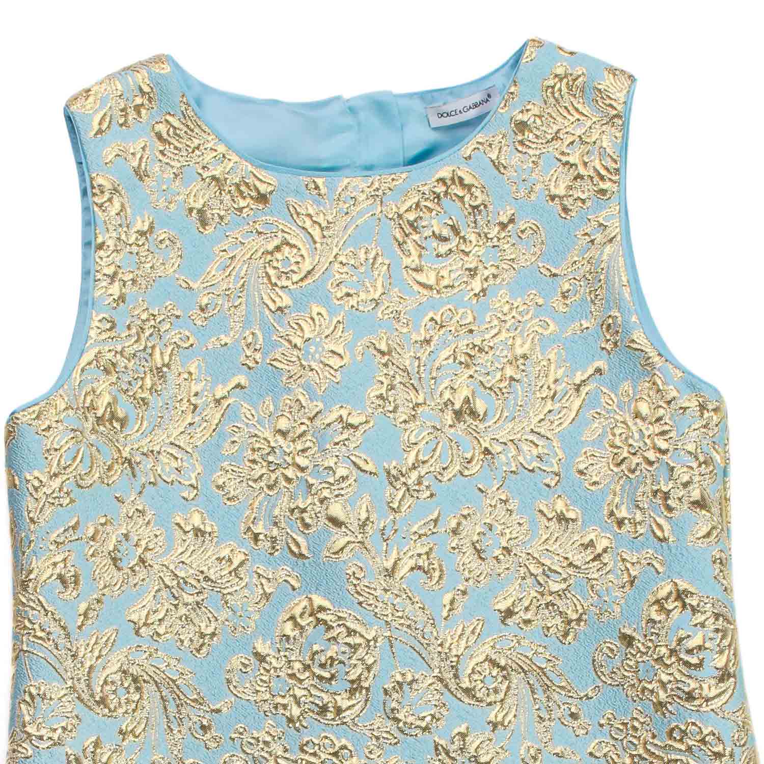 ABITO CELESTE E ORO BAMBINA - annameglio.com abbigliamento moda