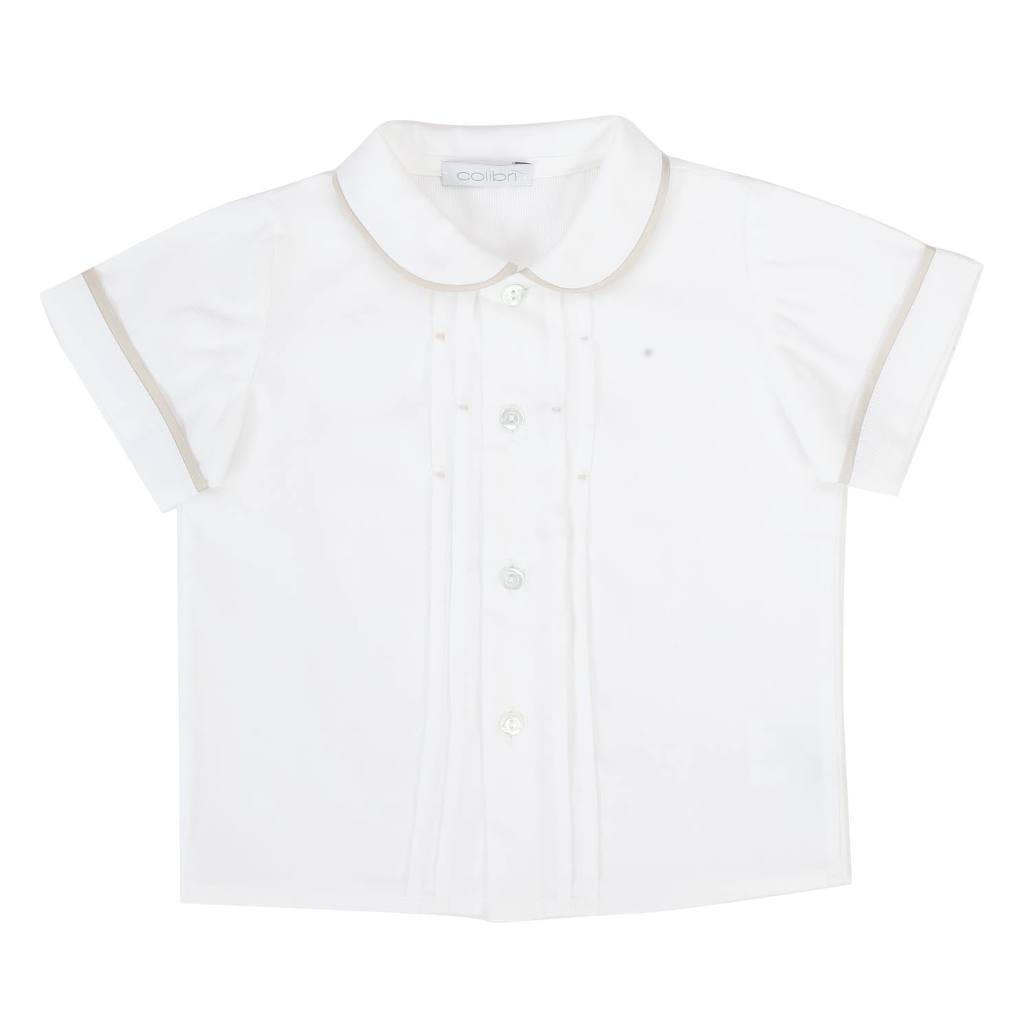 CAMICIA BIANCA E BEIGE BIMBO E NEONATO - annameglio.com abbigliamento moda