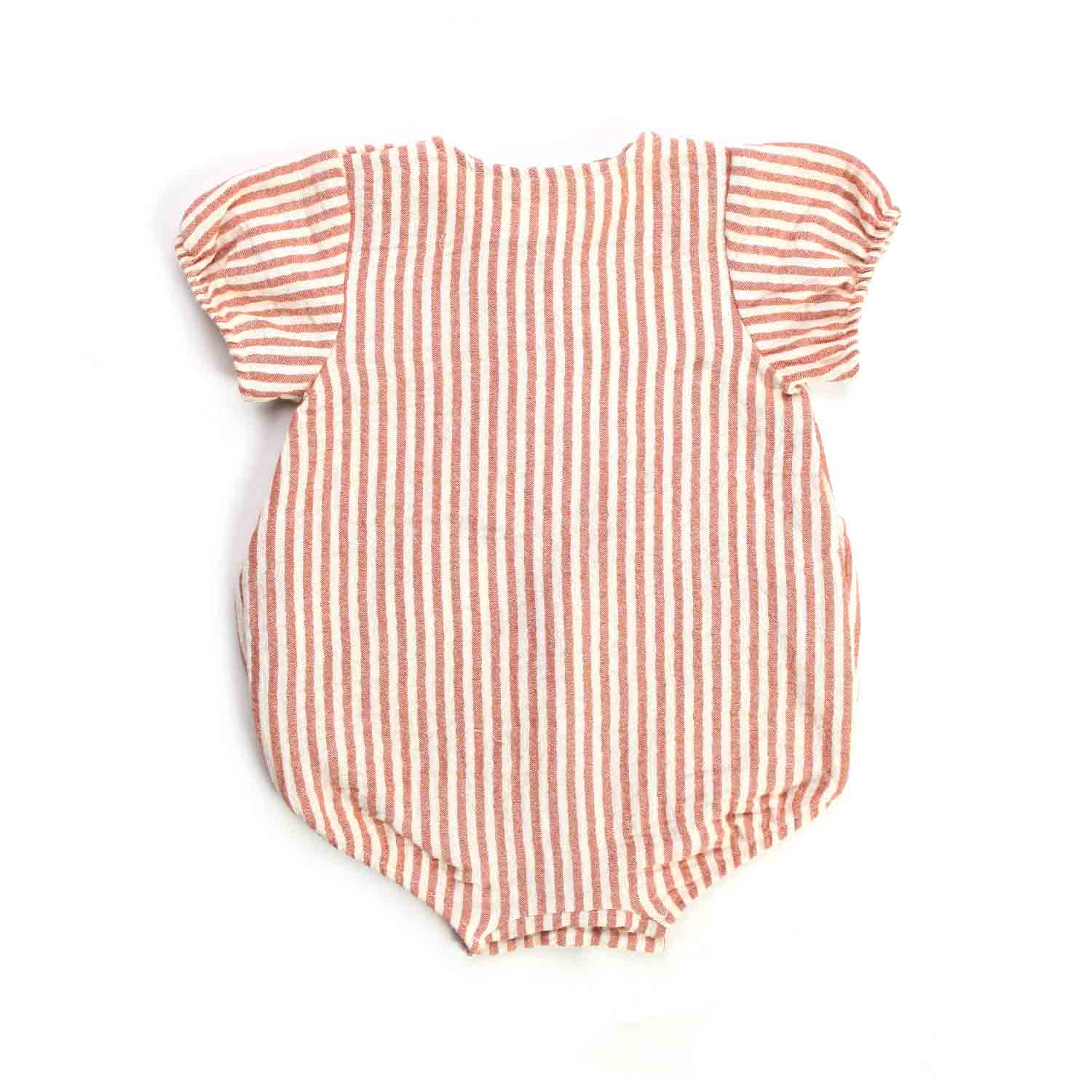 PAGLIACCETTO BIANCO E RUGGINE A RIGHE NEONATA - annameglio.com abbigliamento moda