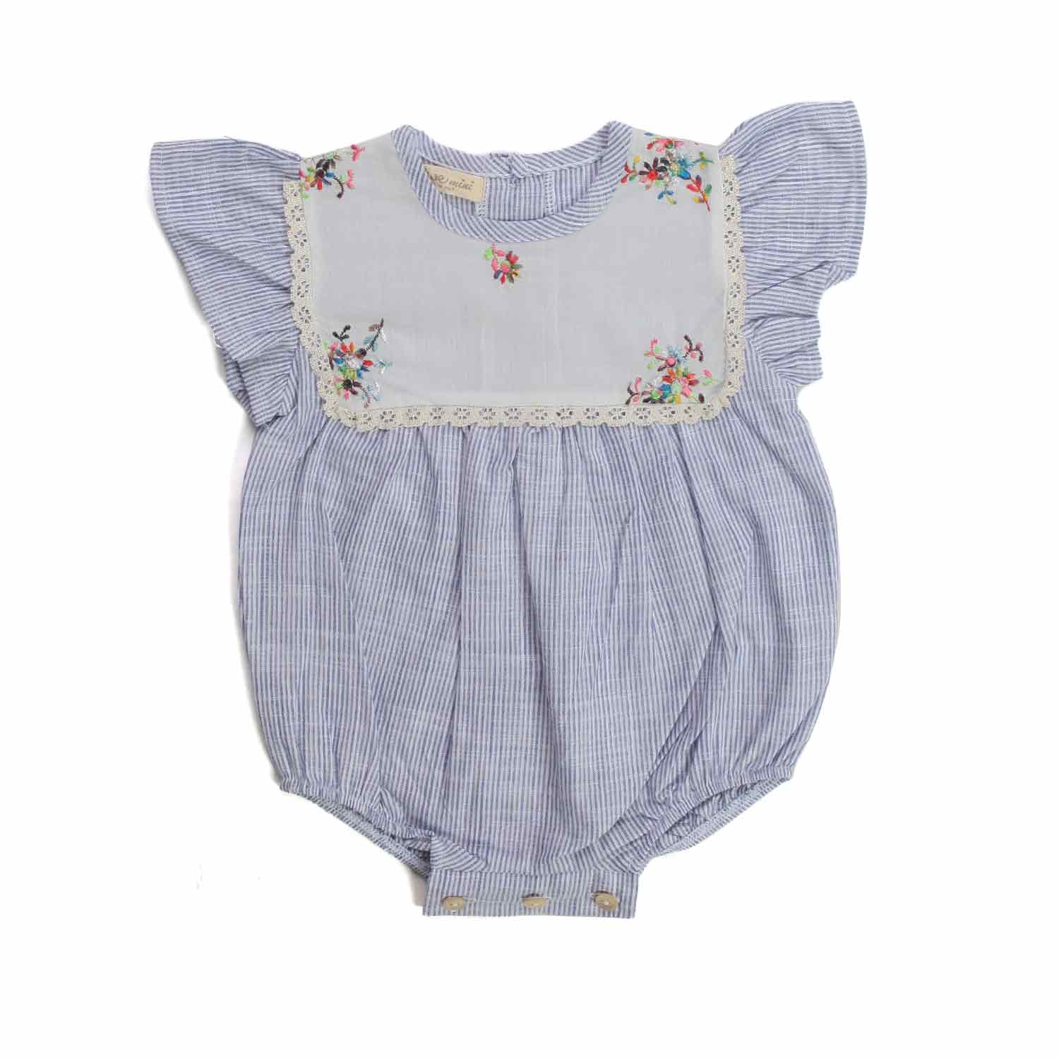 PAGLIACCETTO BIANCO E BLU A RIGHE NEONATA - annameglio.com abbigliamento moda