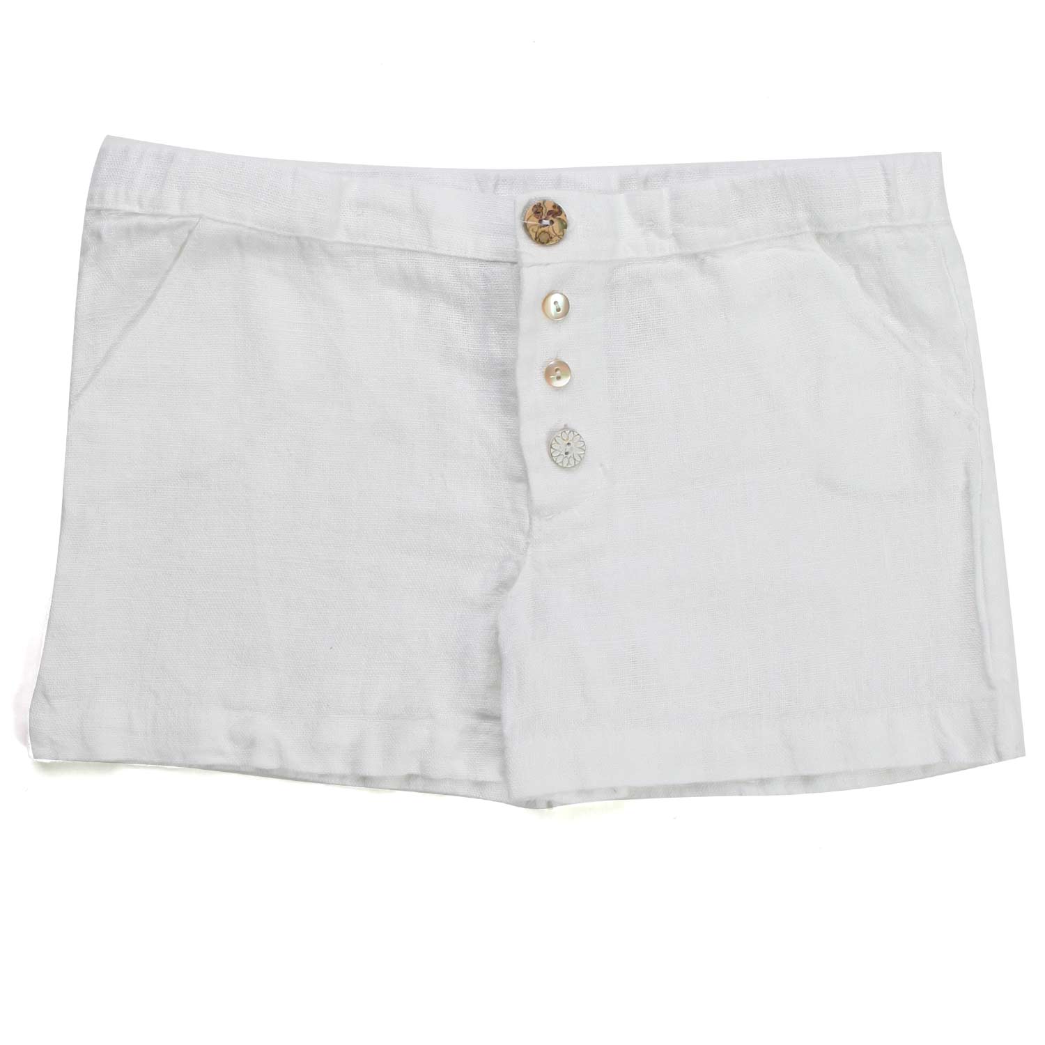 SHORTS DI LINO BIANCO BAMBINA E TEENAGER - annameglio.com abbigliamento moda