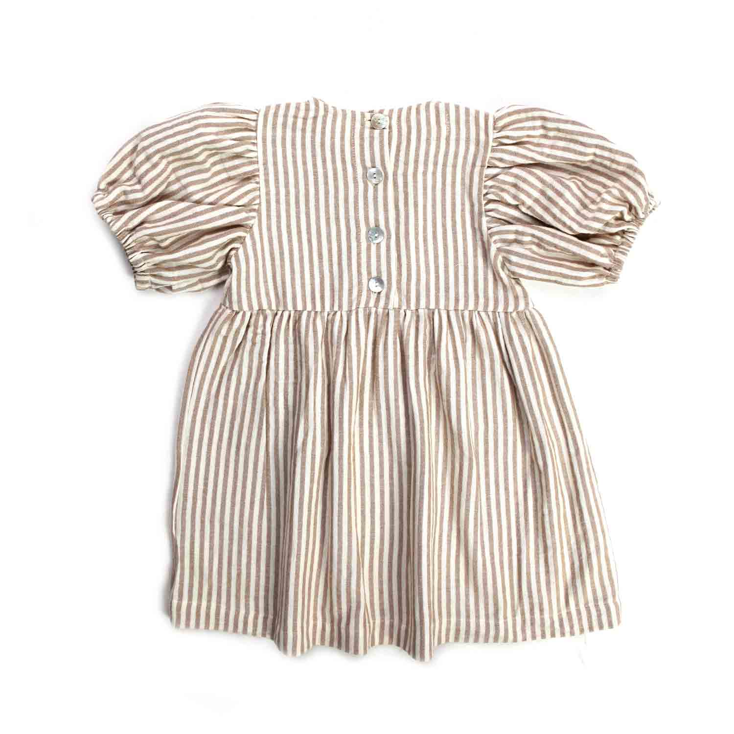 ABITO BIANCO E BEIGE A RIGHE BAMBINA - annameglio.com abbigliamento moda