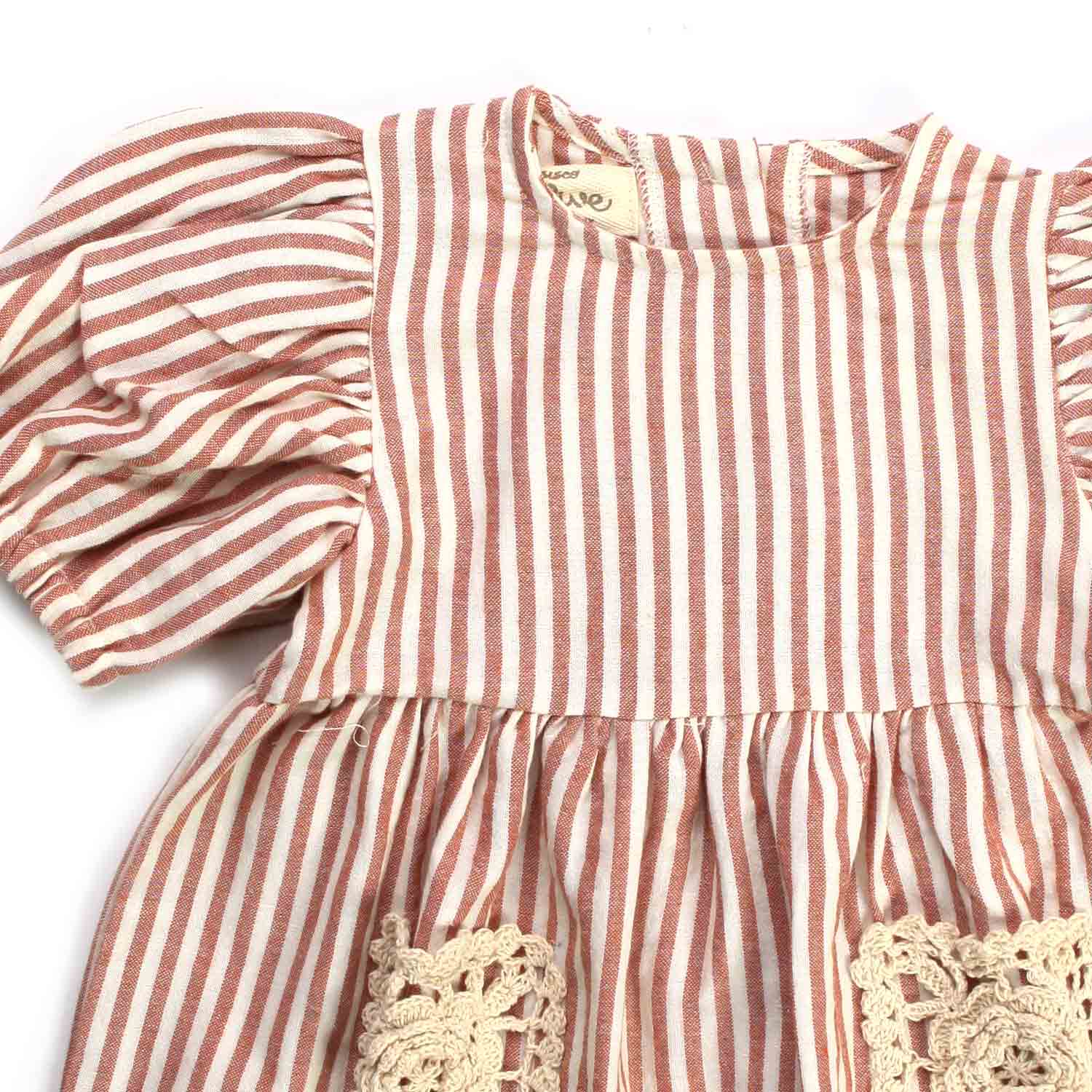 ABITO BIANCO E RUGGINE A RIGHE BAMBINA - annameglio.com abbigliamento moda