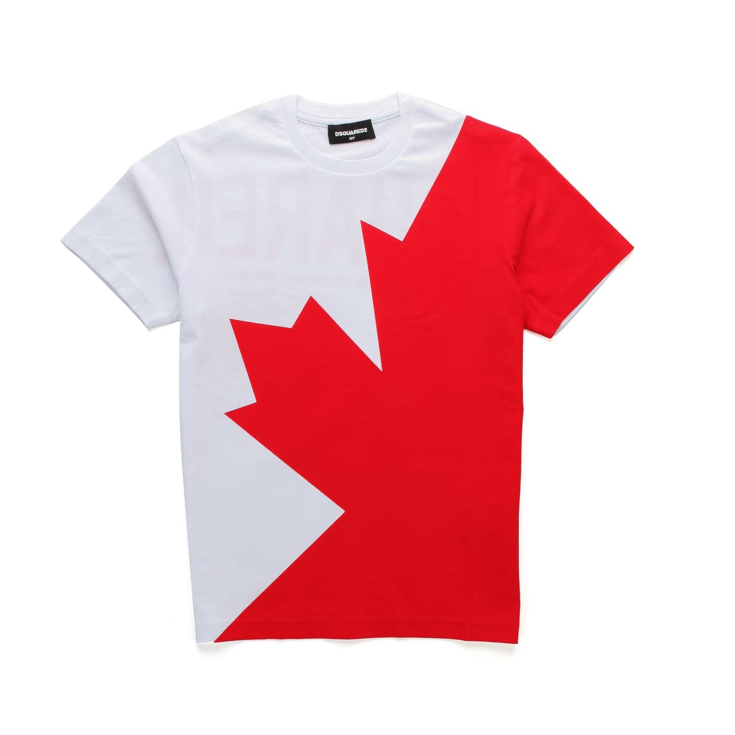 T-SHIRT BIANCA CON FOGLIA ROSSA BAMBINO E TEENAGER - annameglio.com abbigliamento moda