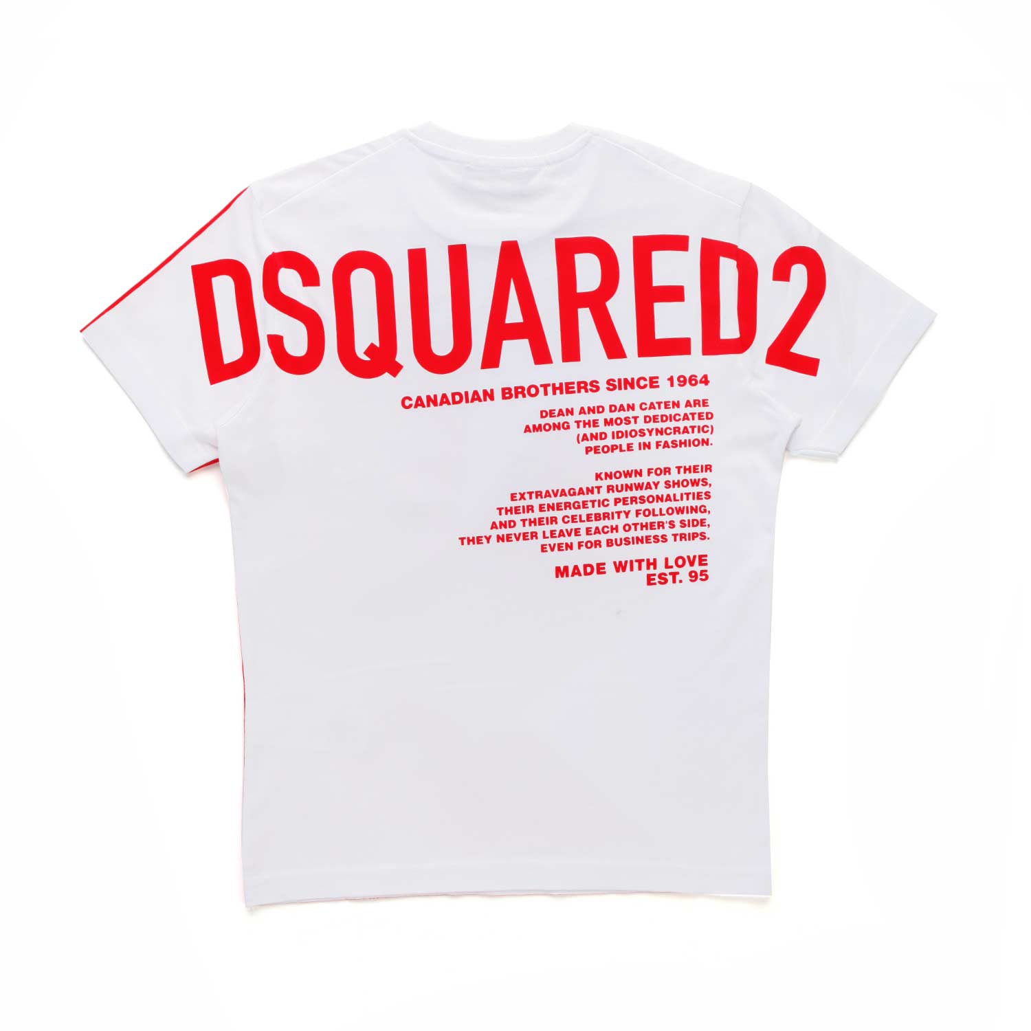 T-SHIRT BIANCA CON FOGLIA ROSSA BAMBINO E TEENAGER - annameglio.com abbigliamento moda