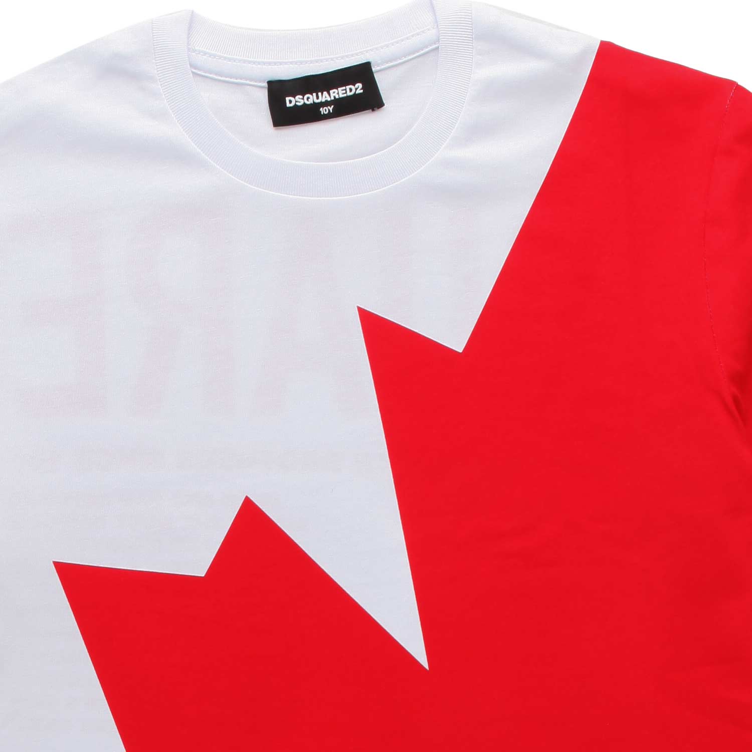 T-SHIRT BIANCA CON FOGLIA ROSSA BAMBINO E TEENAGER - annameglio.com abbigliamento moda