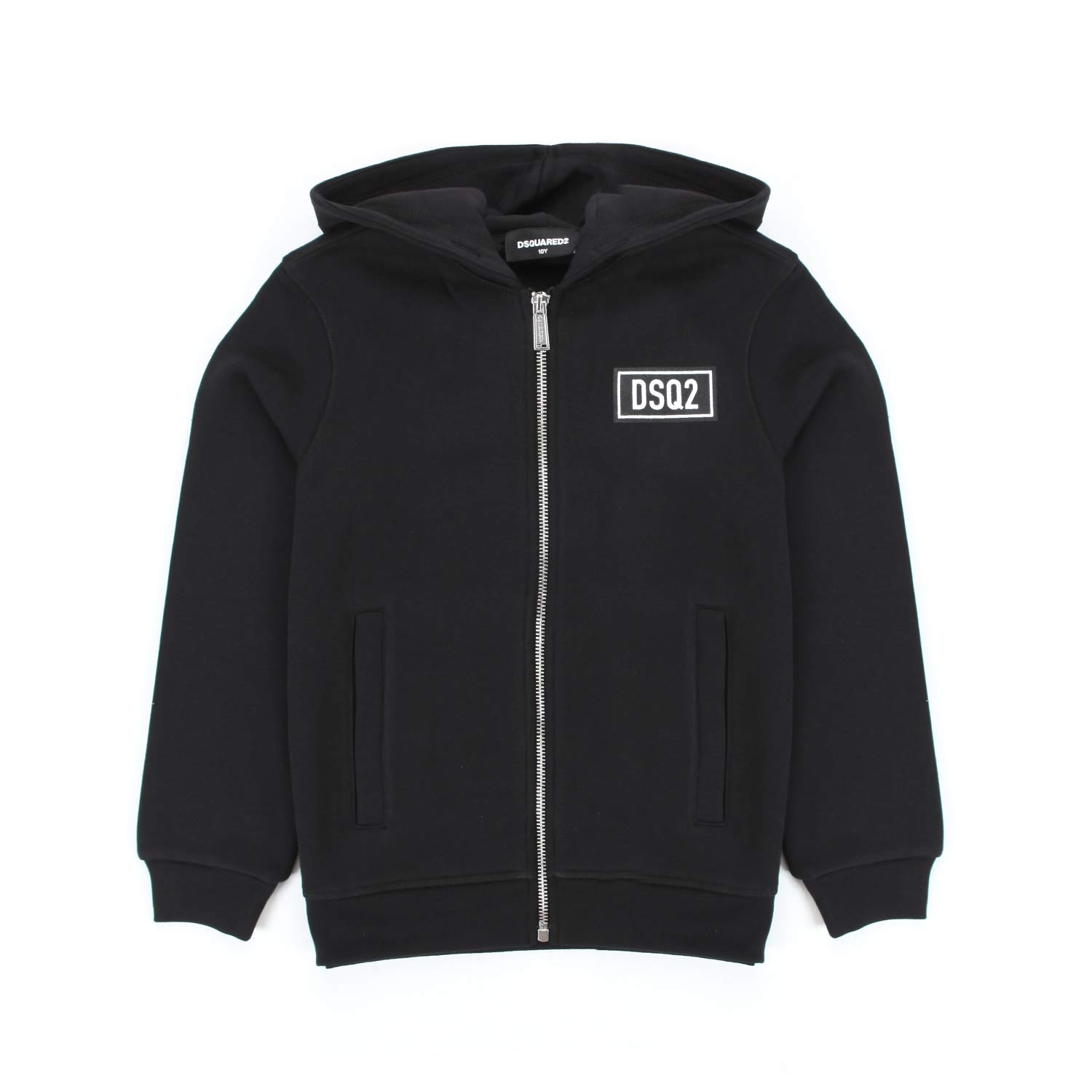 FELPA NERA CON CAPPUCCIO BAMBINO E TEENAGER - annameglio.com abbigliamento moda