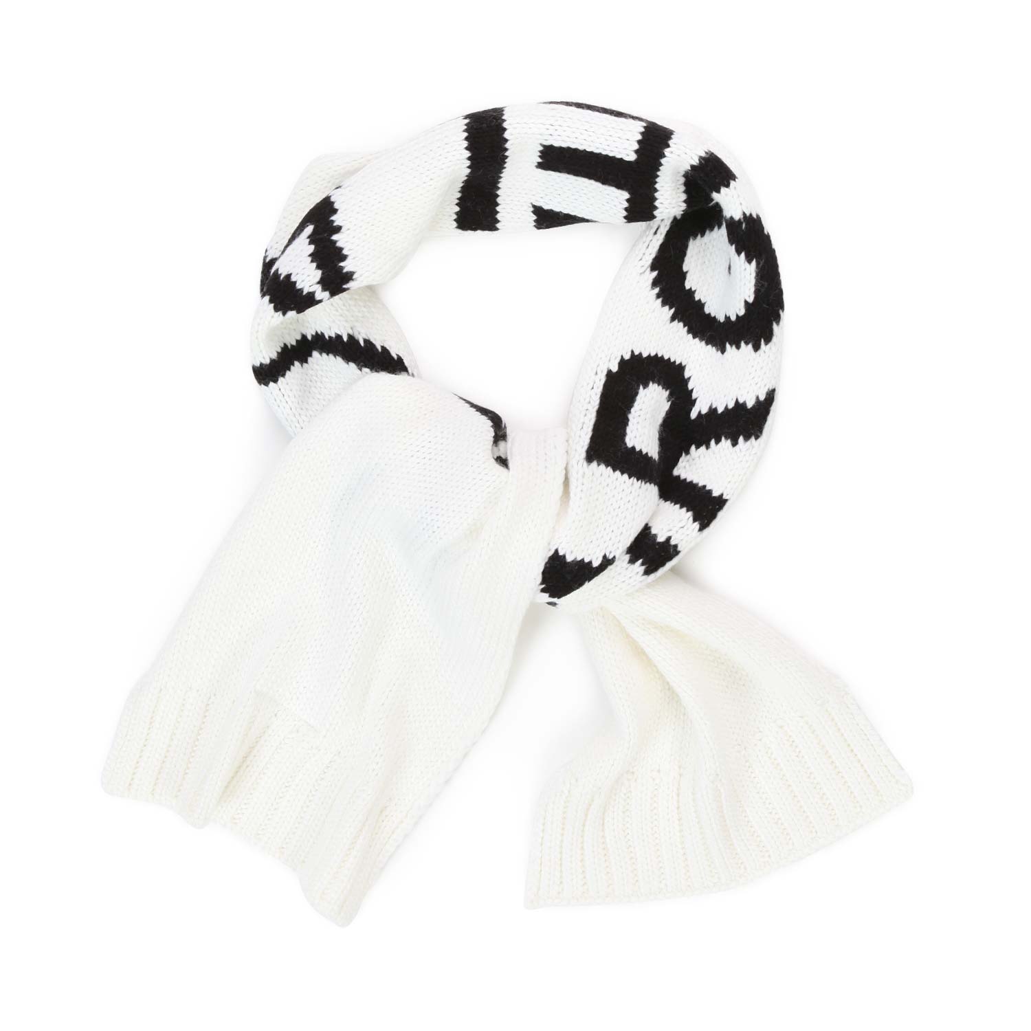 SCIARPA BIANCA CON LOGO UNISEX - annameglio.com abbigliamento moda