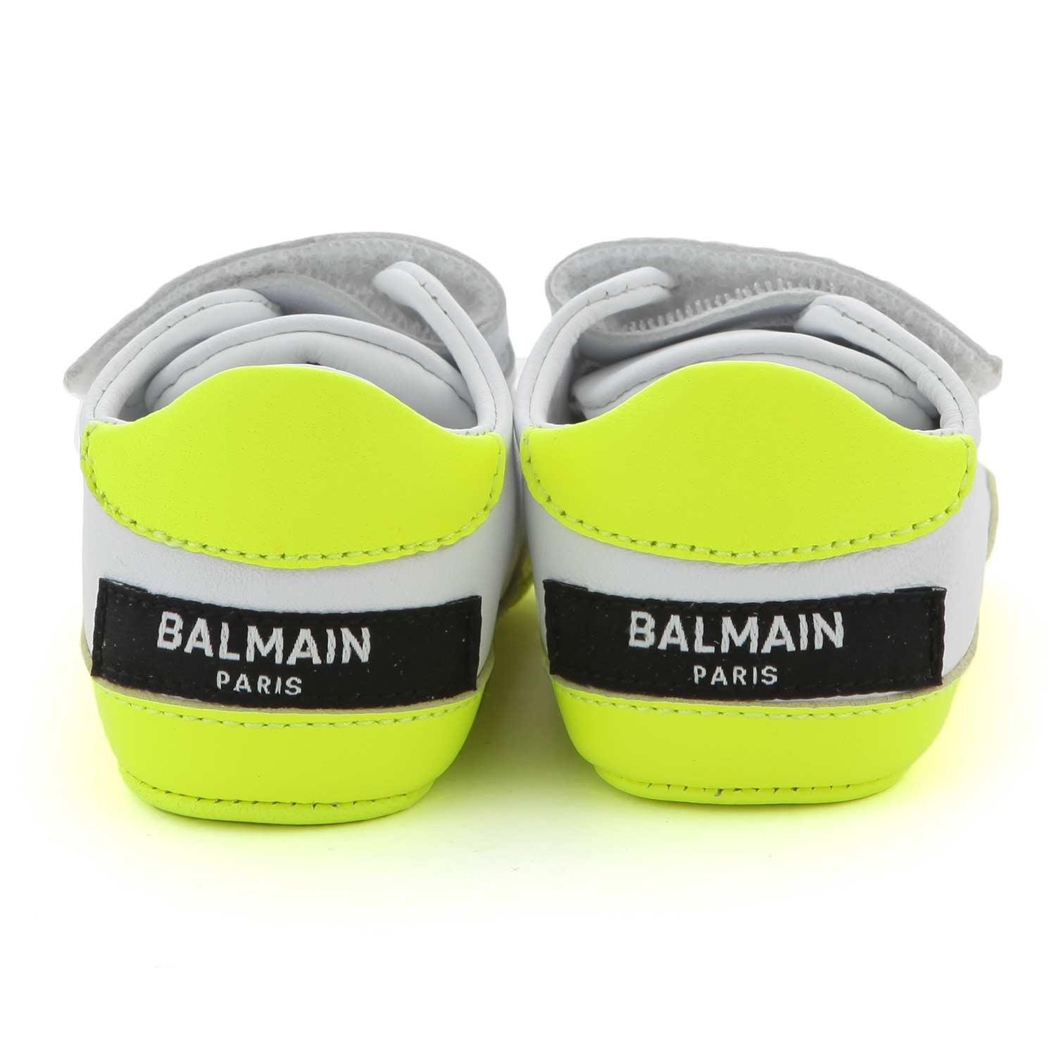 SCARPINA SNEAKER BIANCA E GIALLO FLUO NEONATA - annameglio.com abbigliamento moda