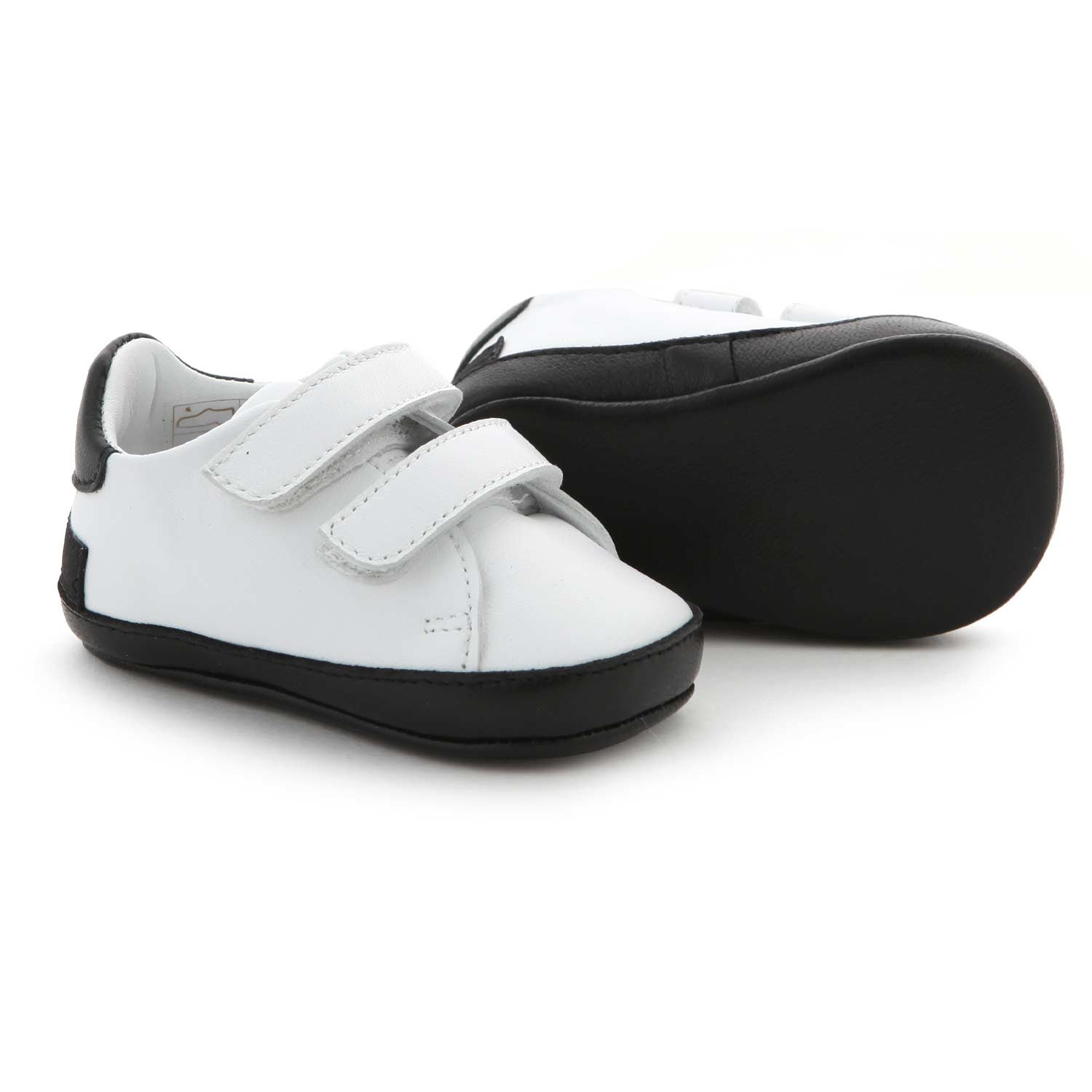 SCARPINA SNEAKER UNISEX BIANCA E NERA NEONATO - annameglio.com abbigliamento moda
