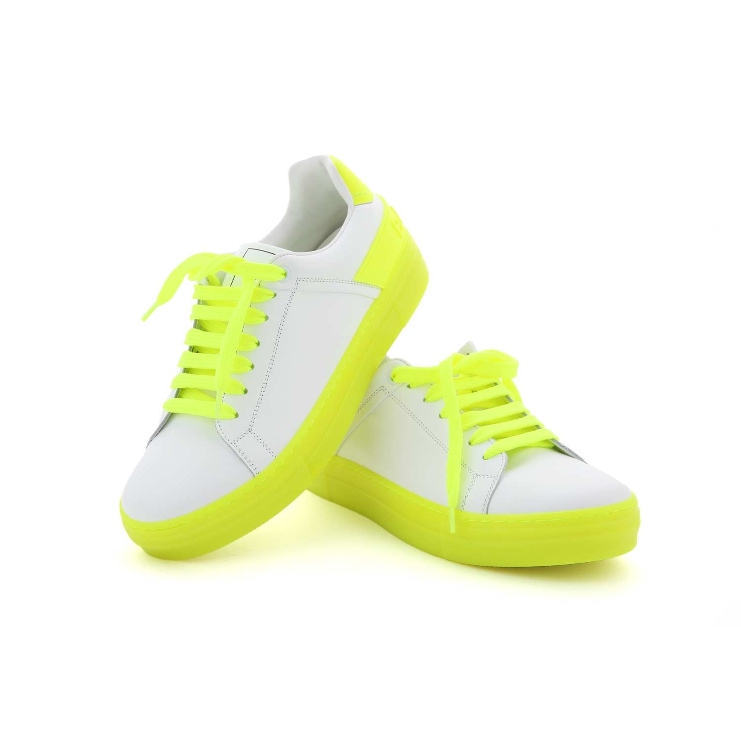 SNEAKER B-COURT BIANCA E GIALLO FLUO RAGAZZA - annameglio.com abbigliamento moda