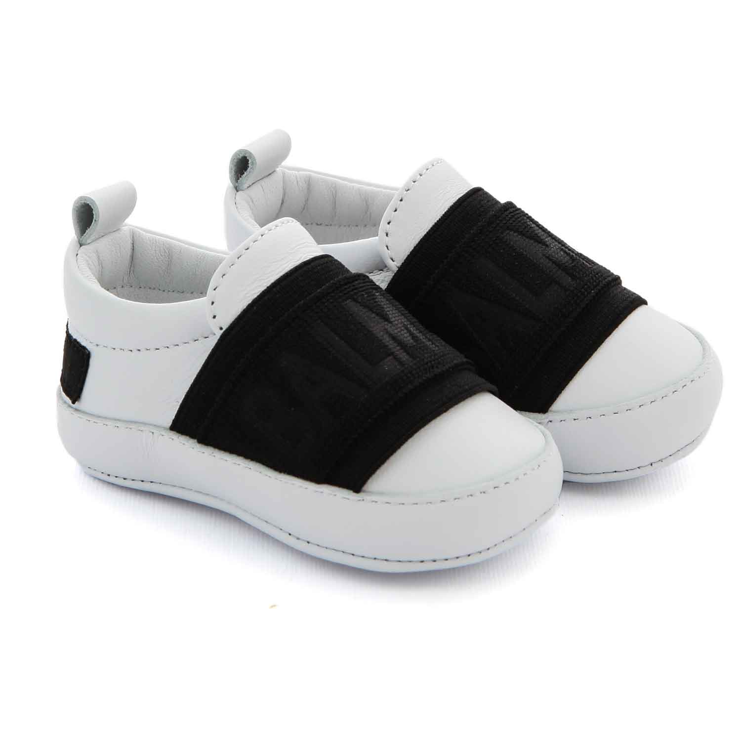 SCARPINA SNEAKER BABY UNISEX BIANCA E NERA - annameglio.com abbigliamento moda