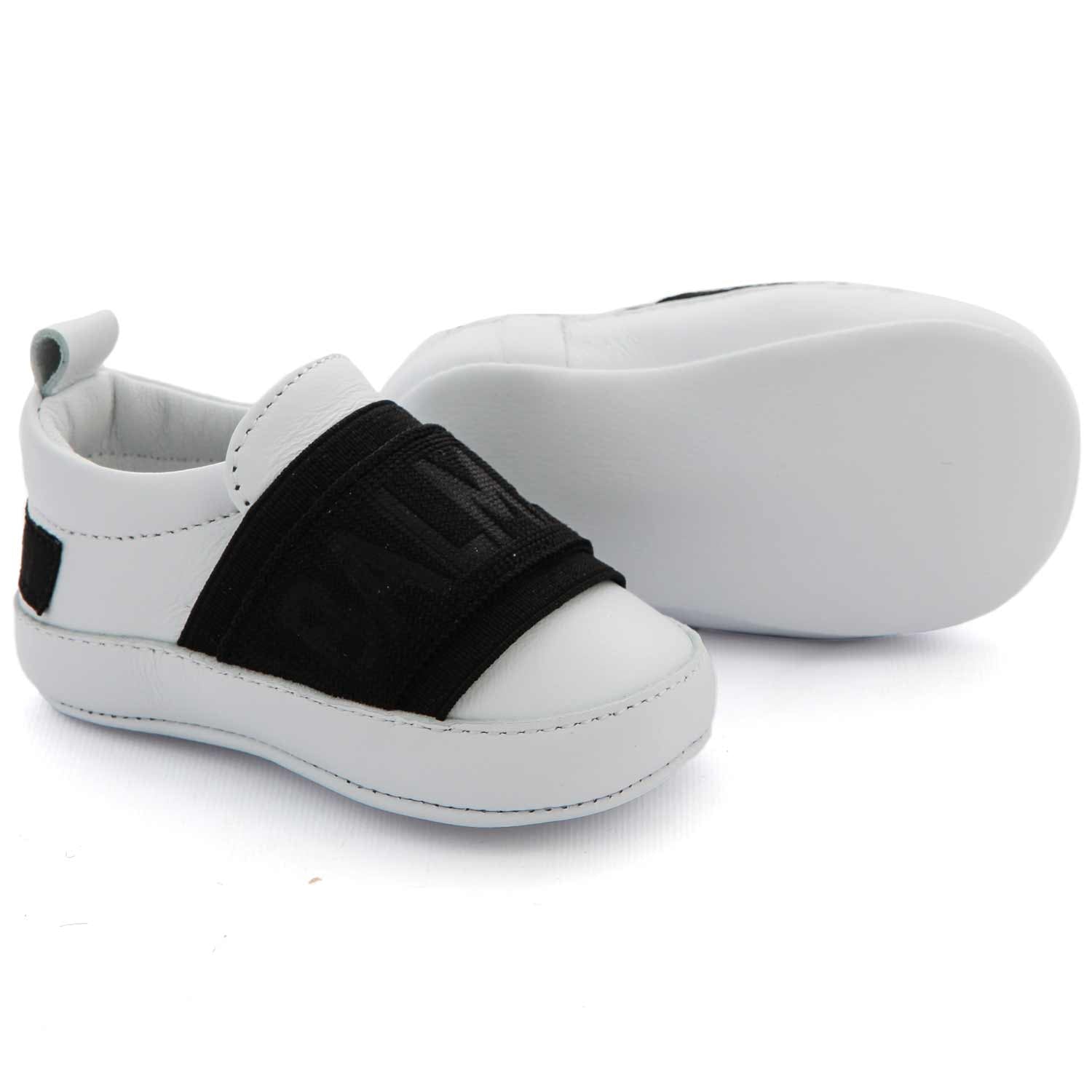 SCARPINA SNEAKER BABY UNISEX BIANCA E NERA - annameglio.com abbigliamento moda