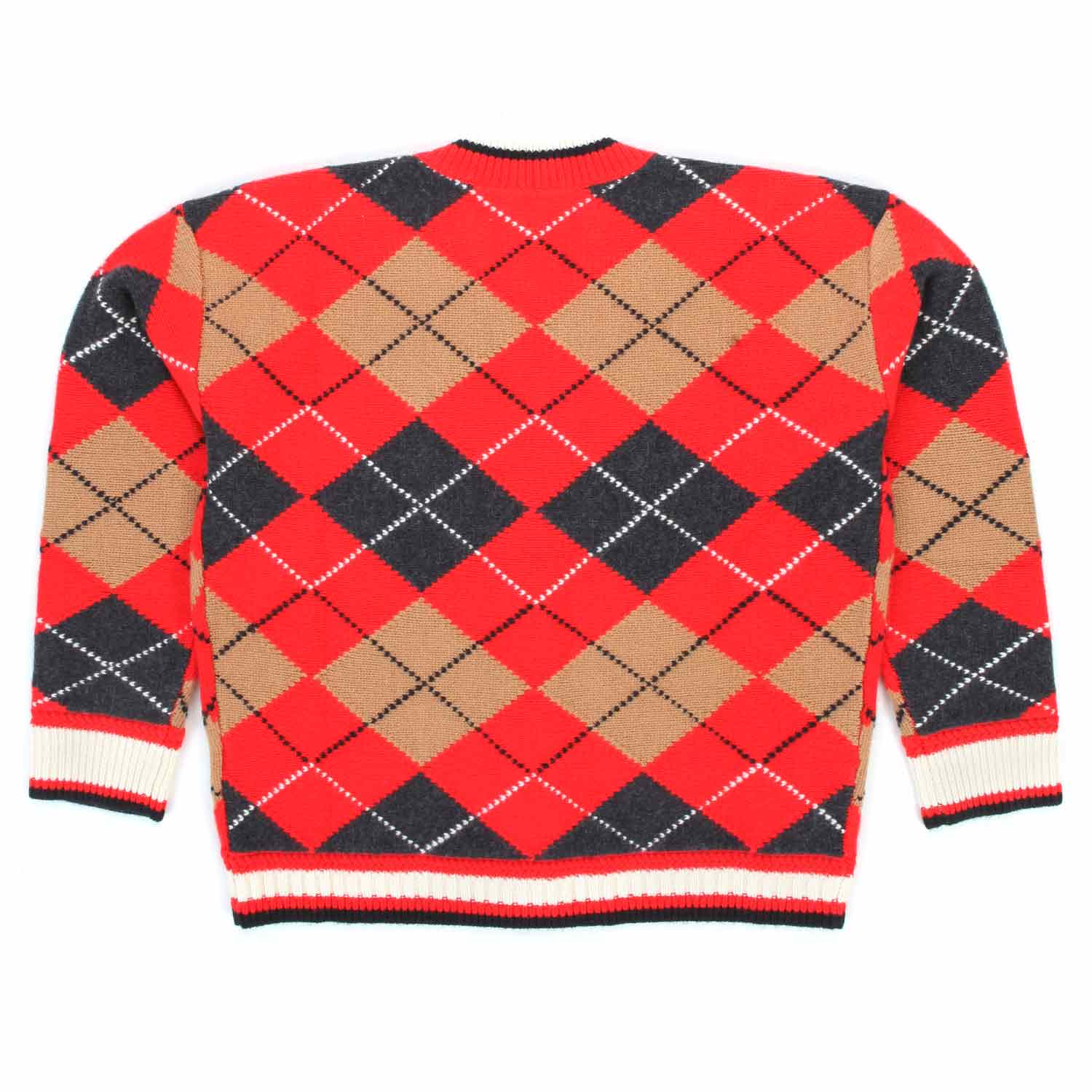 CARDIGAN UNISEX ROSSO ARGYLE BAMBINO E TEENAGER - annameglio.com abbigliamento moda