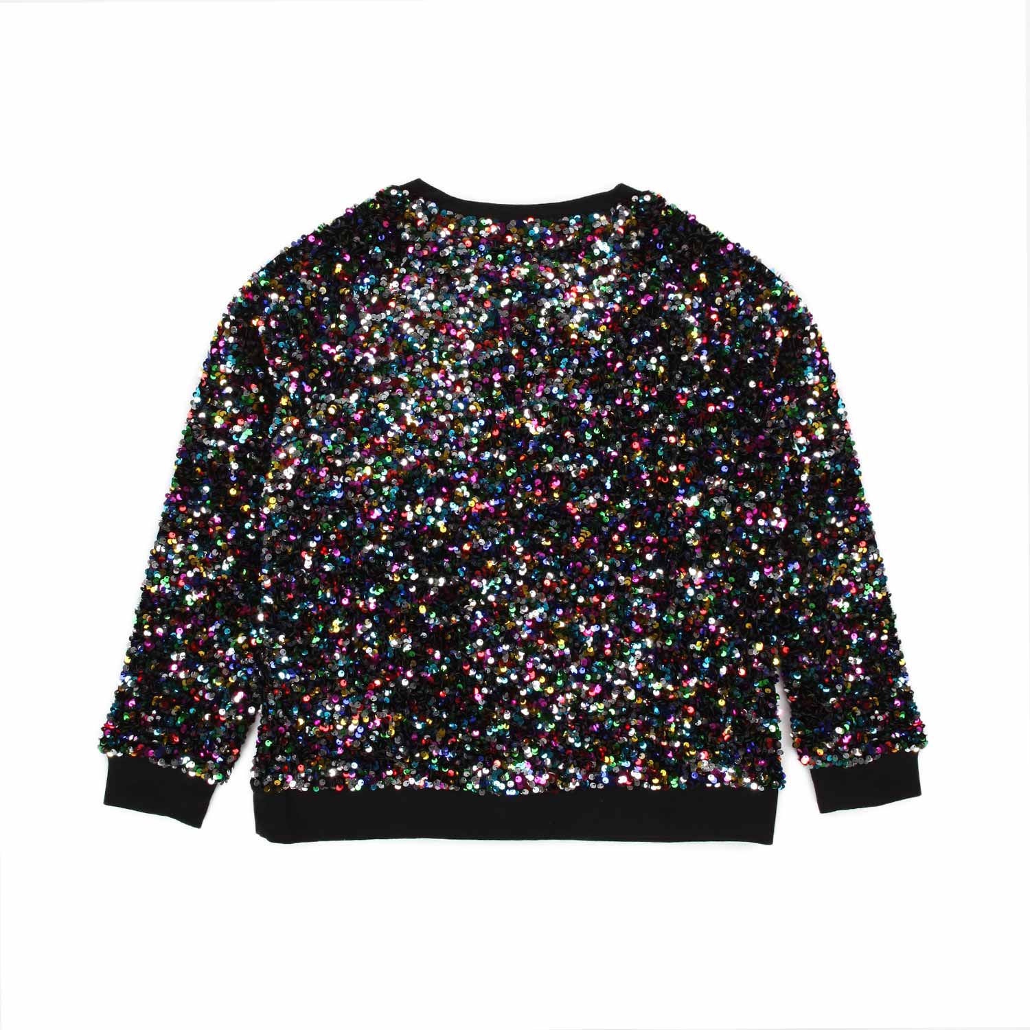 FELPA NERA CON PAILLETTES BAMBINA E TEEN - annameglio.com abbigliamento moda