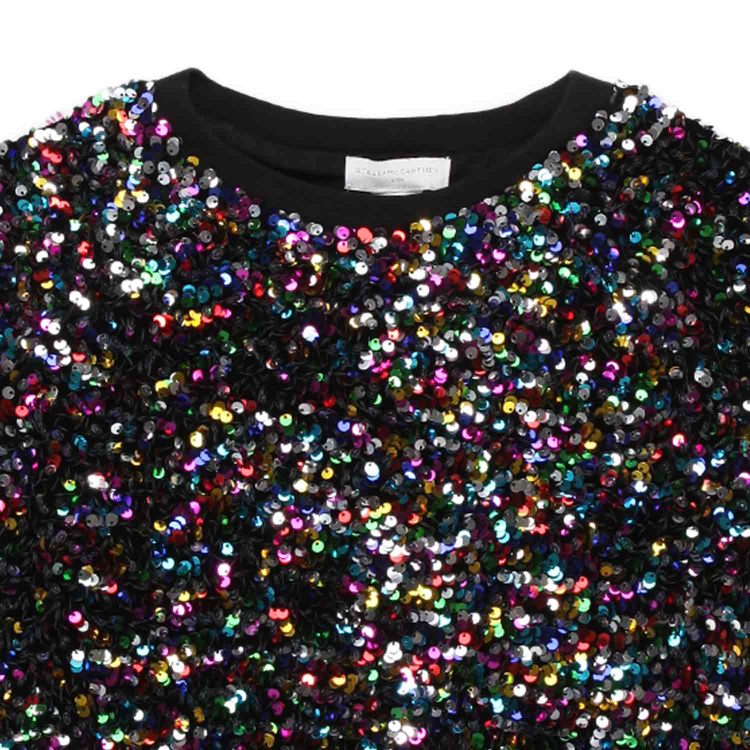 FELPA NERA CON PAILLETTES BAMBINA E TEEN - annameglio.com abbigliamento moda
