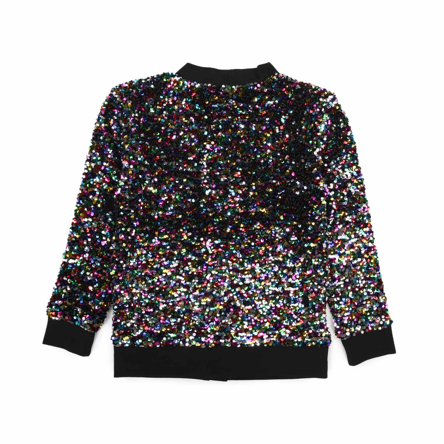 CARDIGAN NERO IN FELPA CON PAILLETTES BAMBINA E TE - annameglio.com abbigliamento moda