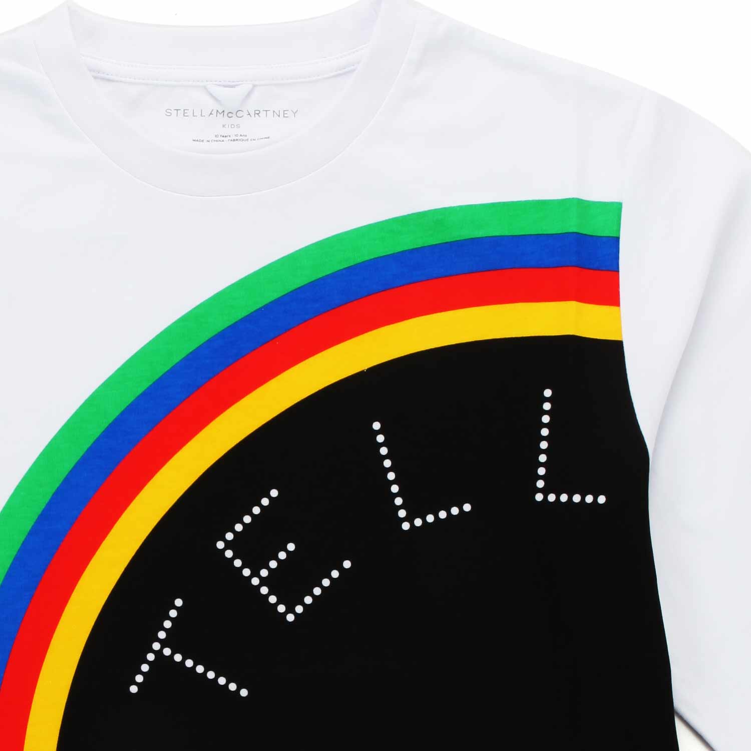 T-SHIRT ARCOBALENO BIANCA E NERA BAMBINA E TEEN - annameglio.com abbigliamento moda