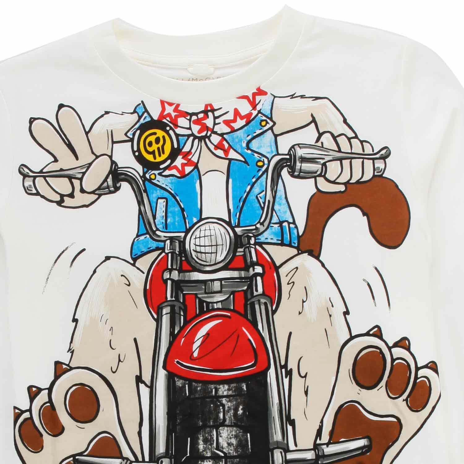 T-SHIRT LUNGA DOGGIE RIDER BIANCA BAMBINO - annameglio.com abbigliamento moda