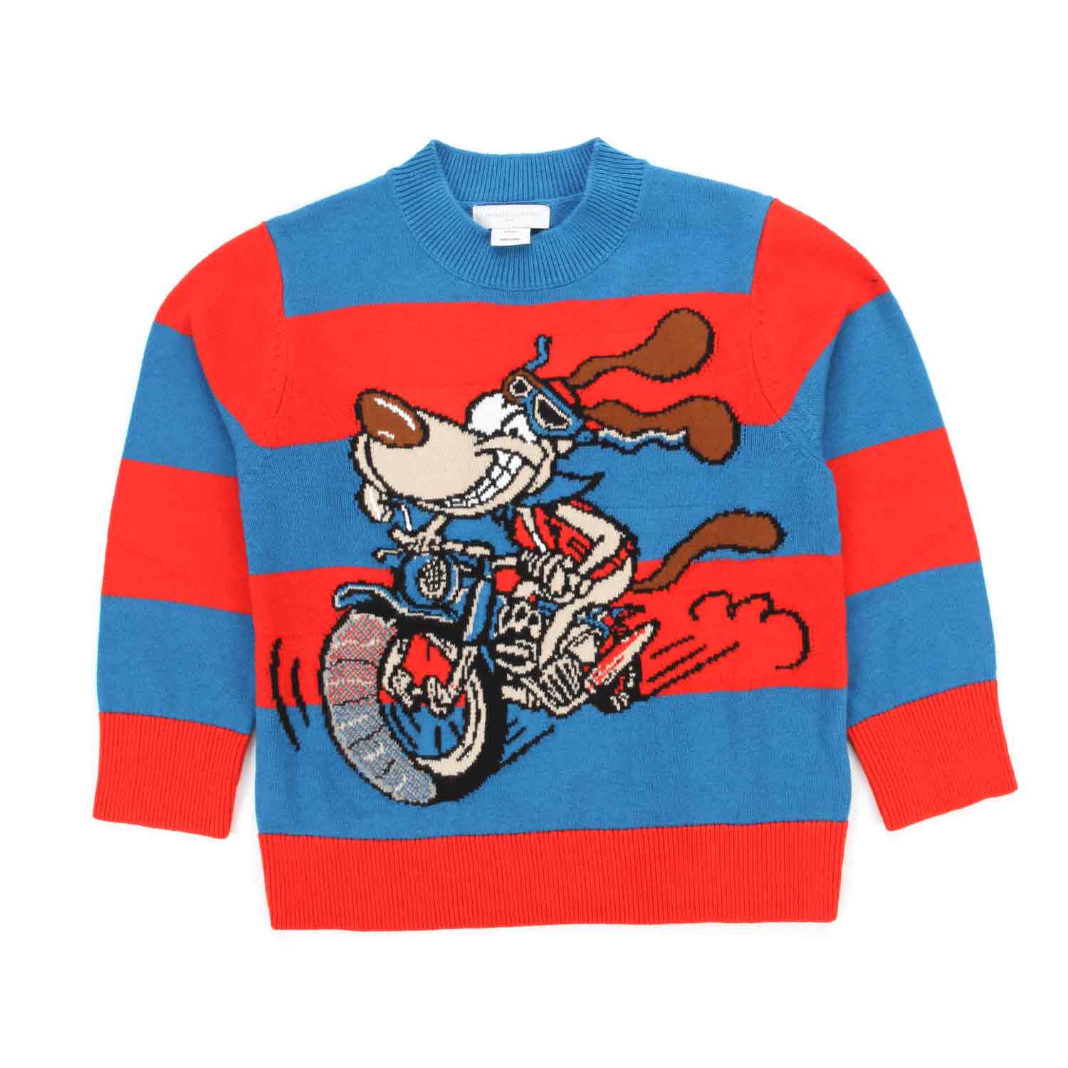 PULLOVER ROSSO E AZZURRO A STRISCE BAMBINO - annameglio.com abbigliamento moda