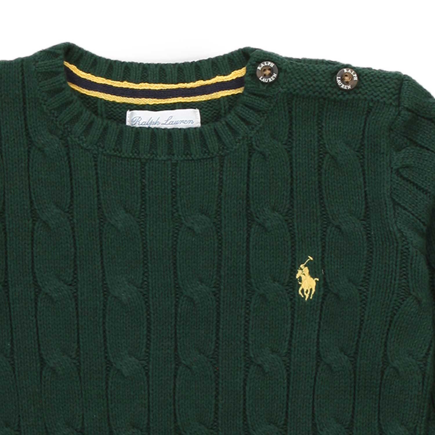 PULLOVER RL VERDE SCURO BIMBO - annameglio.com abbigliamento moda