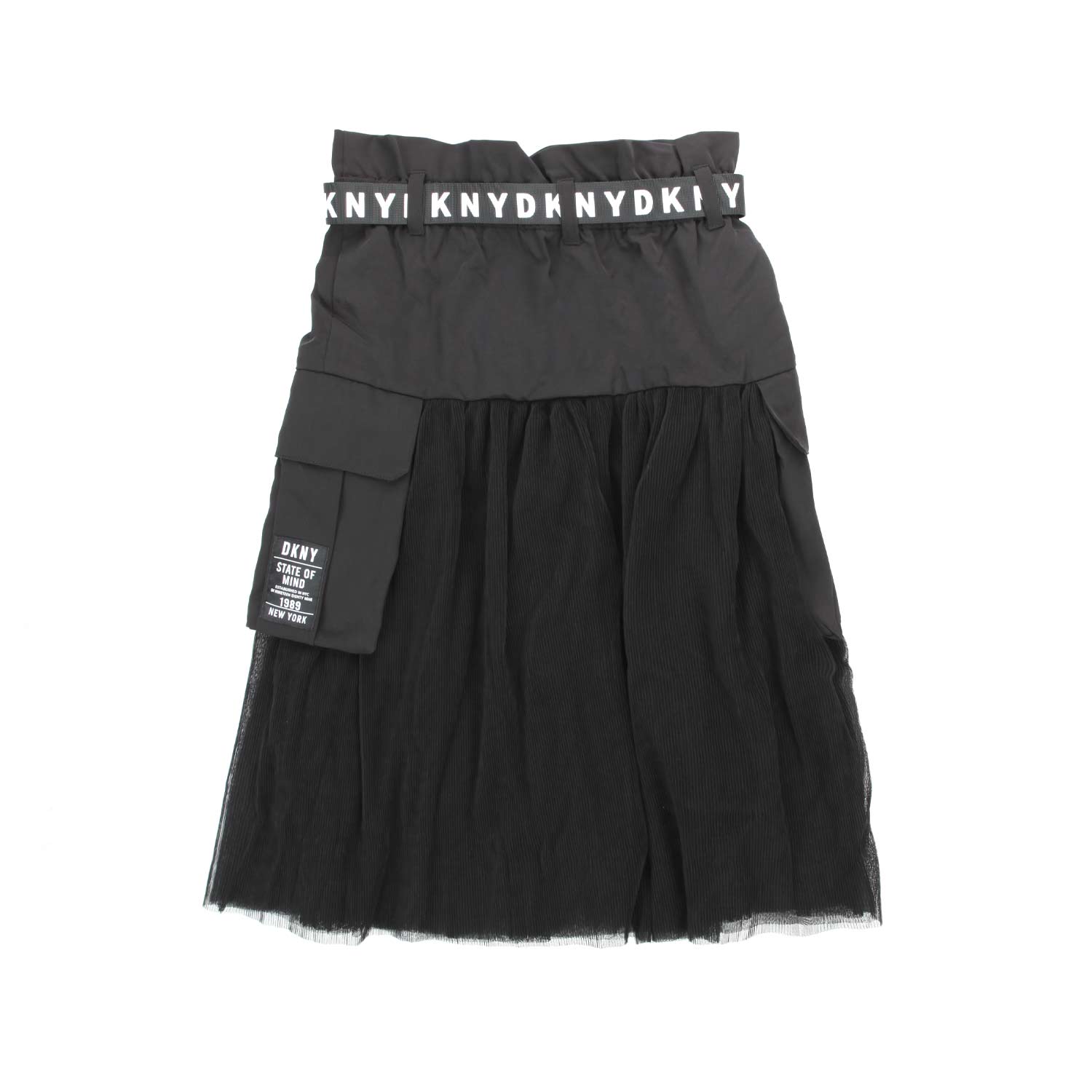 GONNA NERA CON LOGHI BAMBINA E TEENAGER - annameglio.com abbigliamento moda