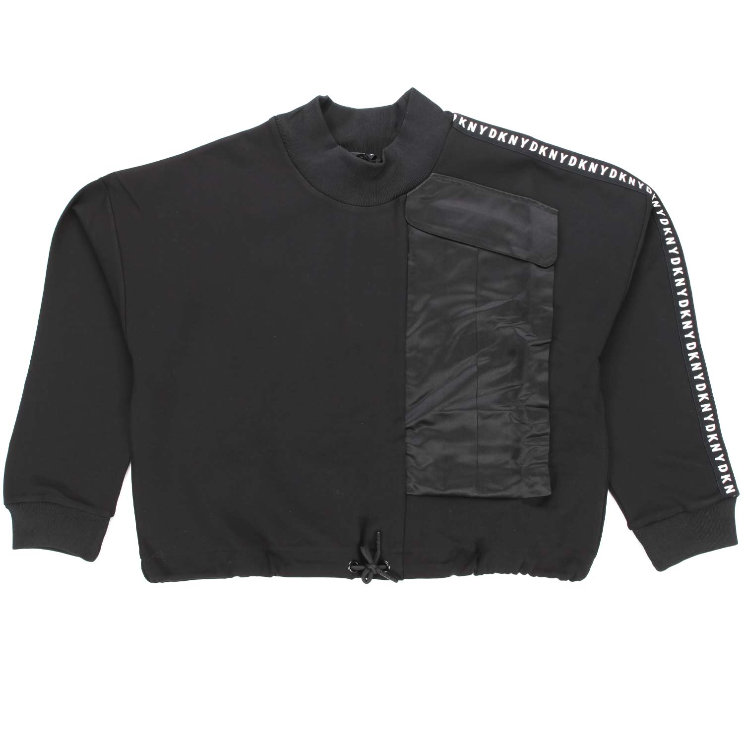 FELPA CROPPED NERA CON LOGHI BAMBINA E TEENAGER - annameglio.com abbigliamento moda