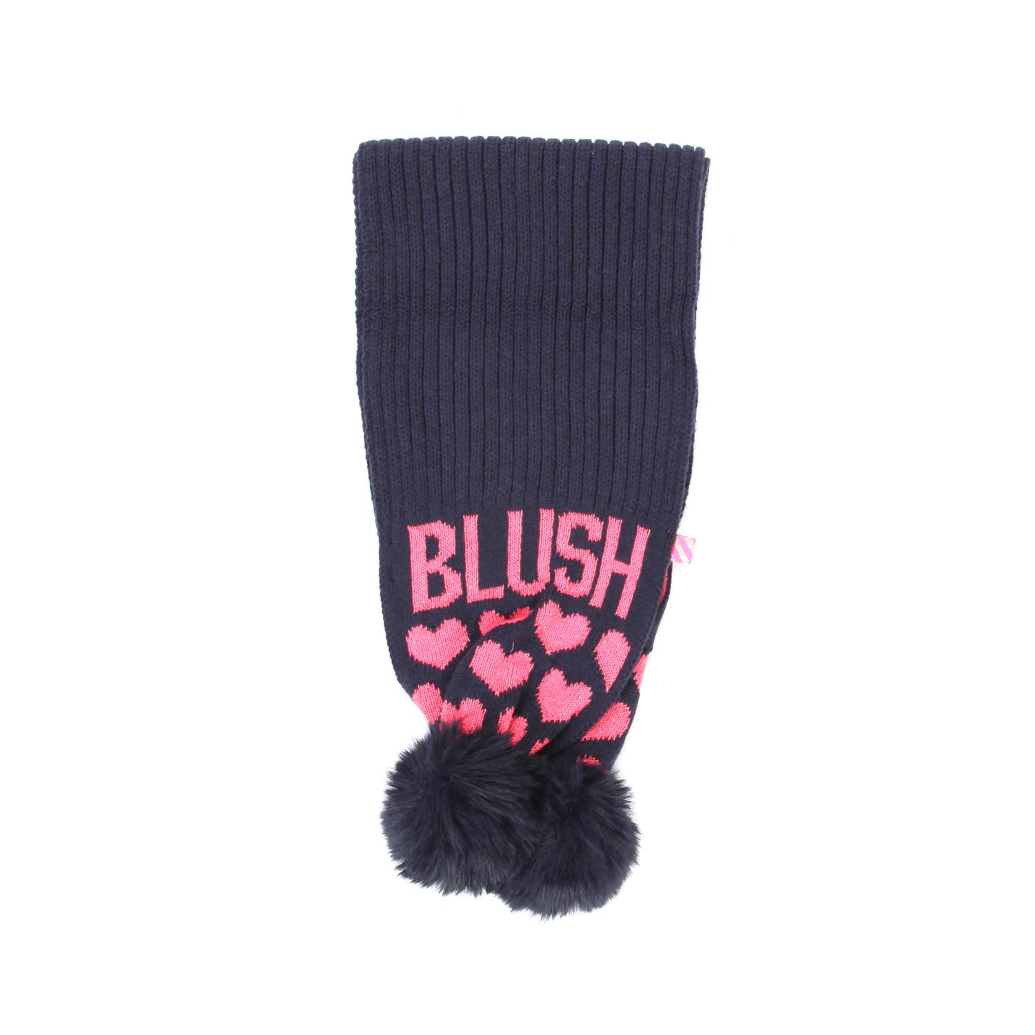 SCIARPA BLU E ROSA FLUO CON PON-PON BAMBINA - annameglio.com abbigliamento moda