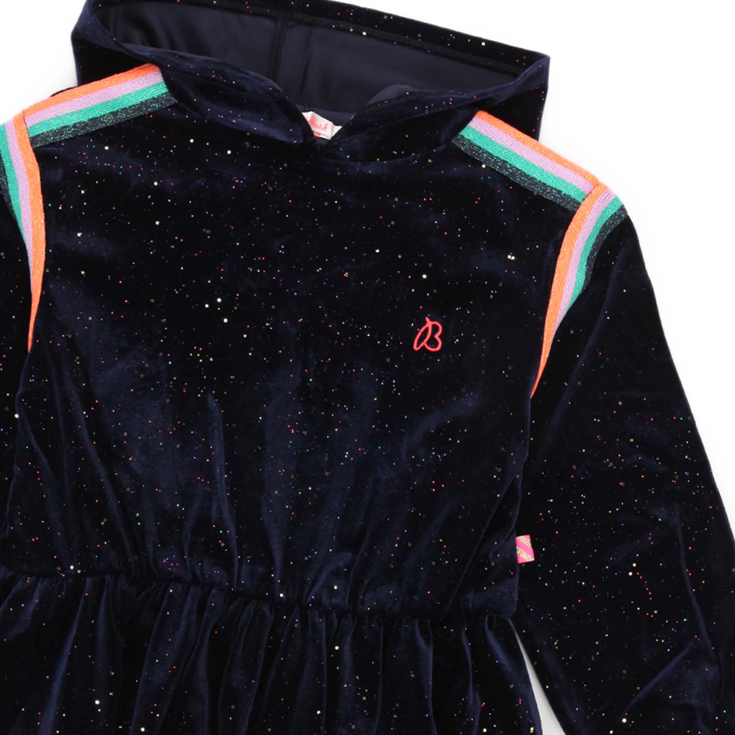 ABITO VELLUTO BLU SCURO GLITTER BAMBINA - annameglio.com abbigliamento moda