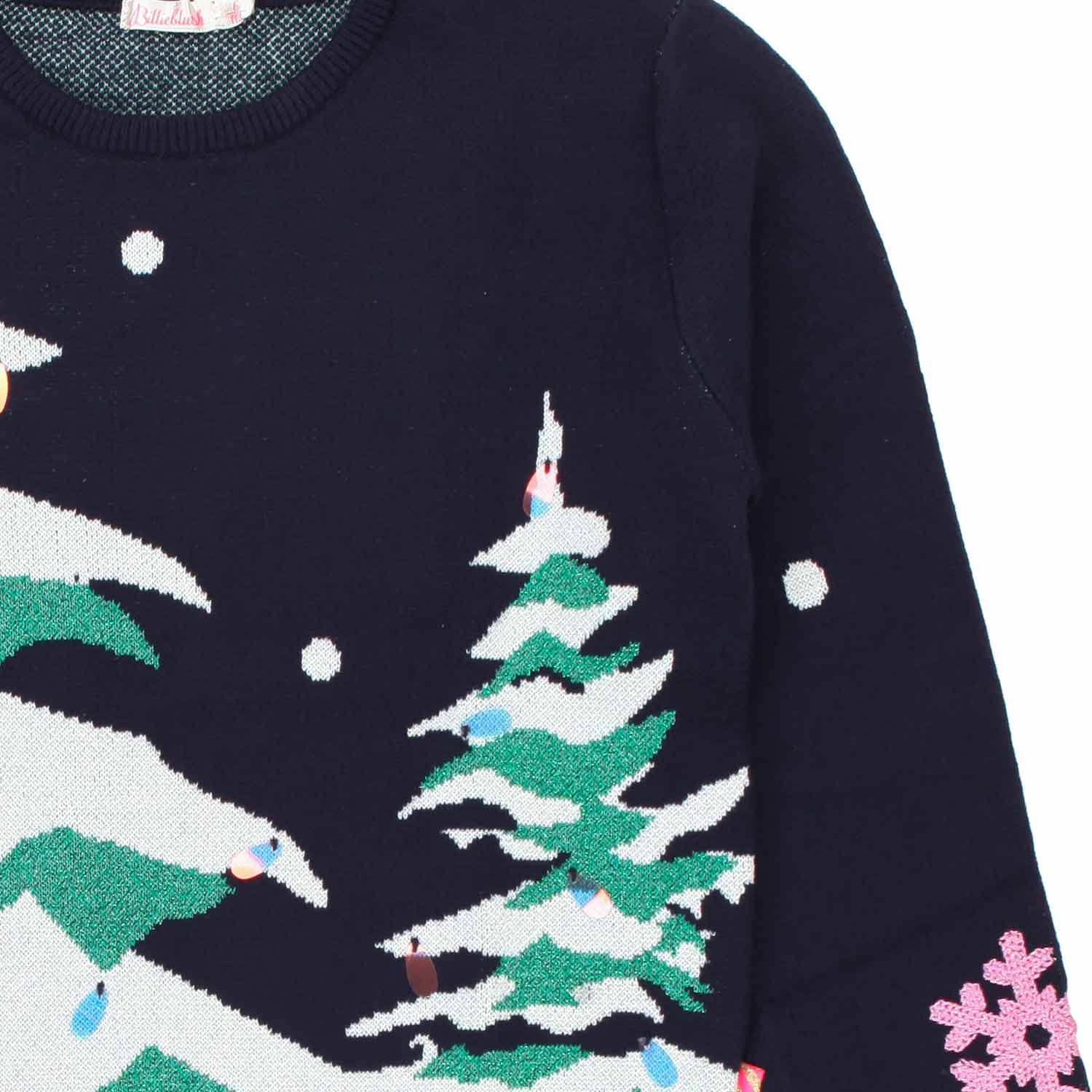 MAGLIONE NATALIZIO BLU E MULTICOLOR BAMBINA - annameglio.com abbigliamento moda