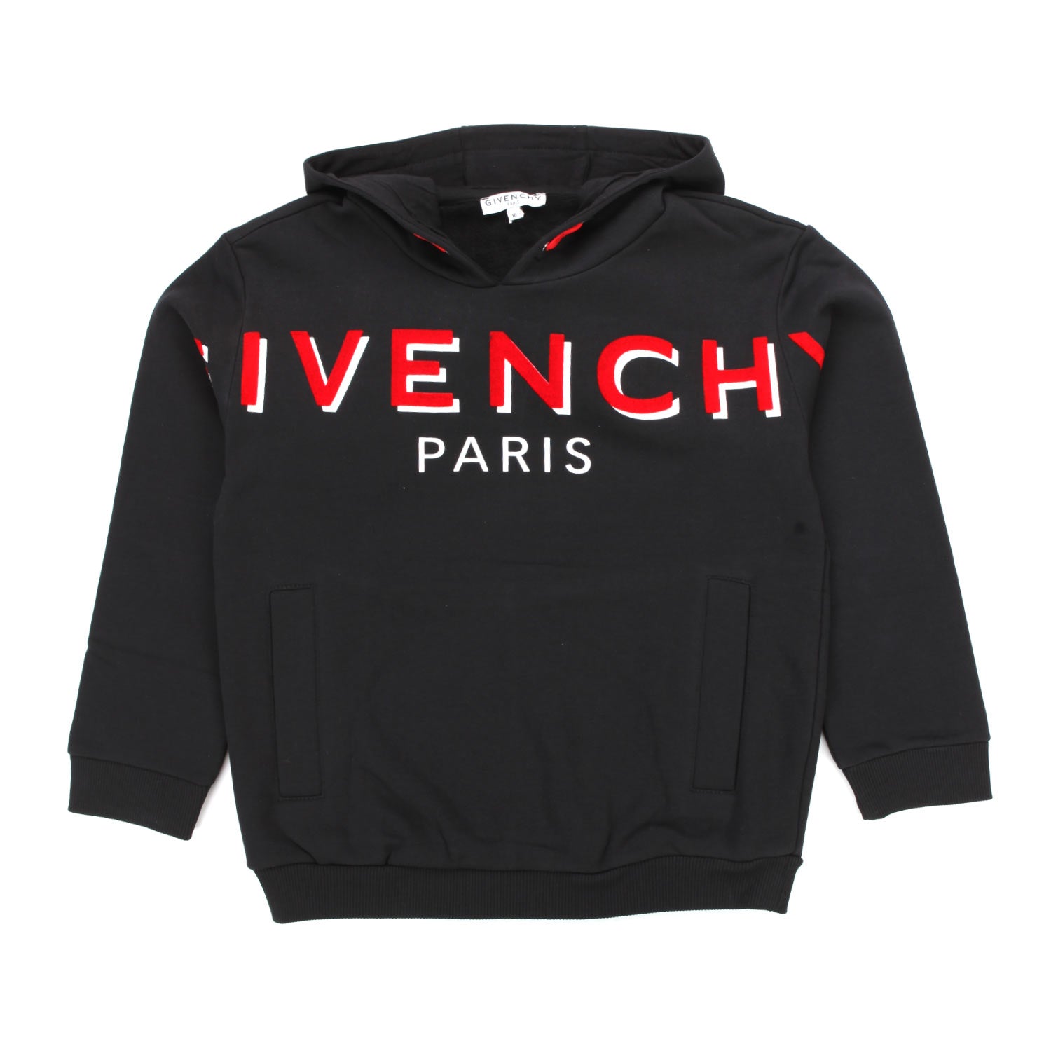 FELPA UNISEX NERA CON CAPPUCCIO E LOGO ROSSO - annameglio.com abbigliamento moda