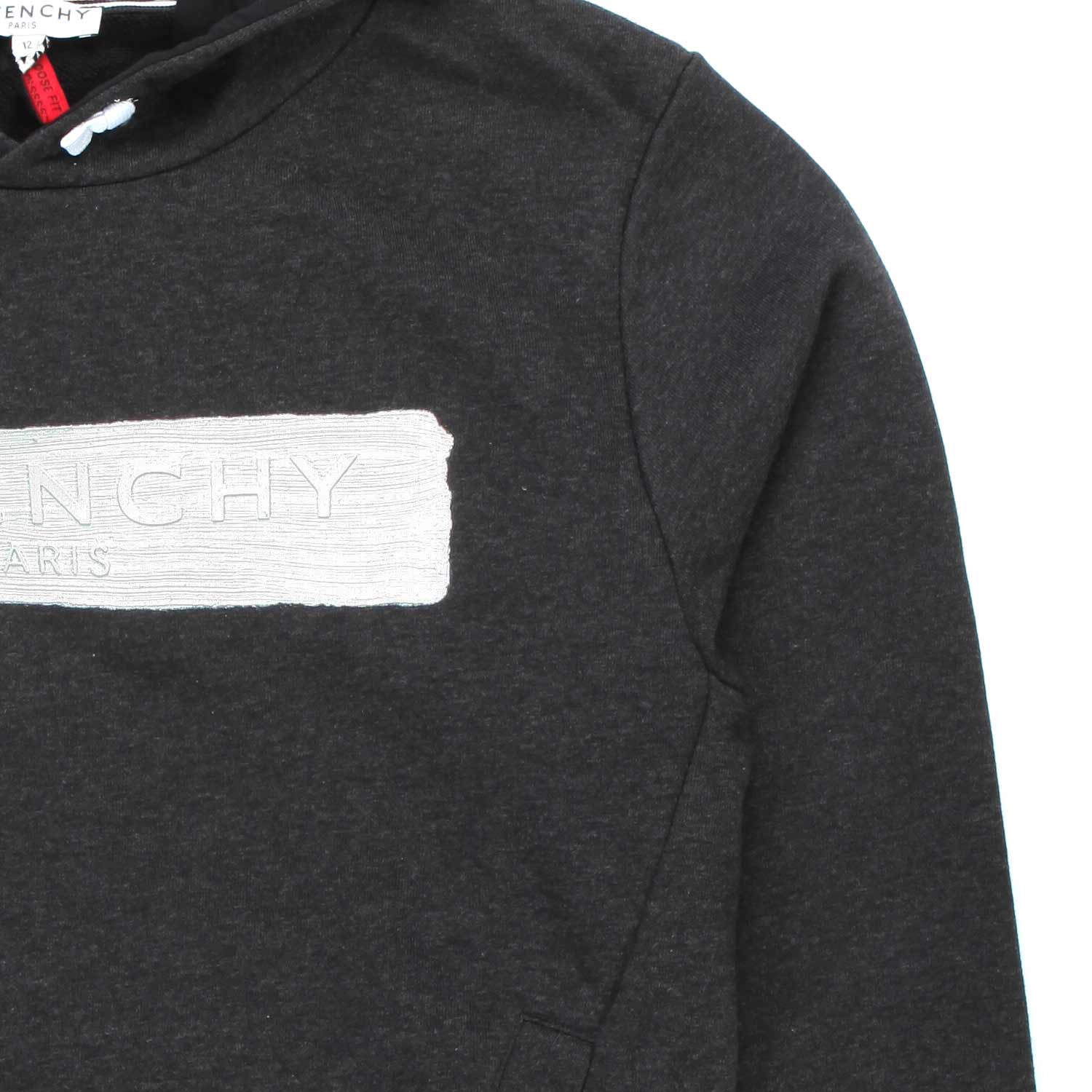 FELPA UNISEX NERO MELANGE CON CAPPUCCIO - annameglio.com abbigliamento moda