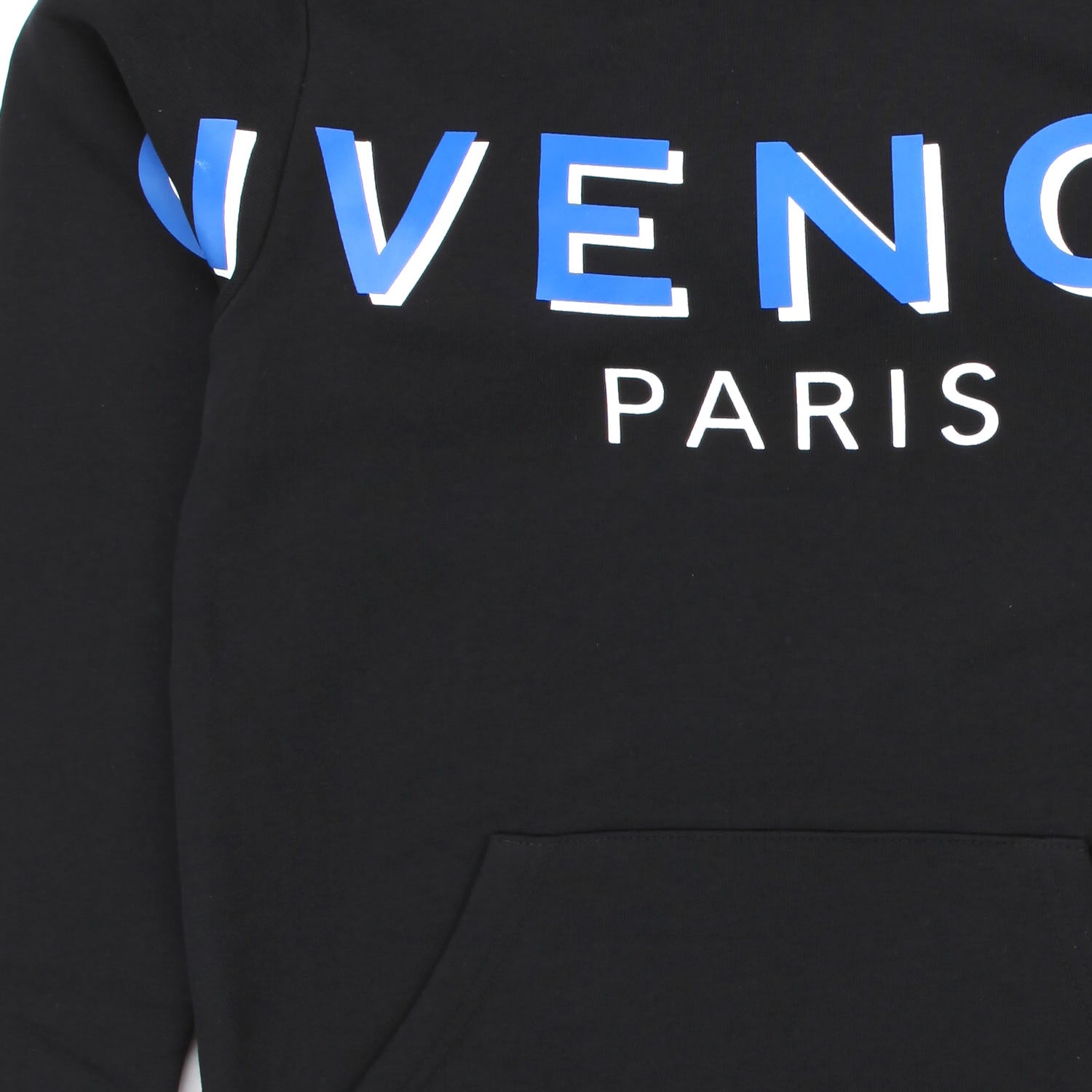 FELPA UNISEX NERA CON CAPPUCCIO E LOGO BLU - annameglio.com abbigliamento moda