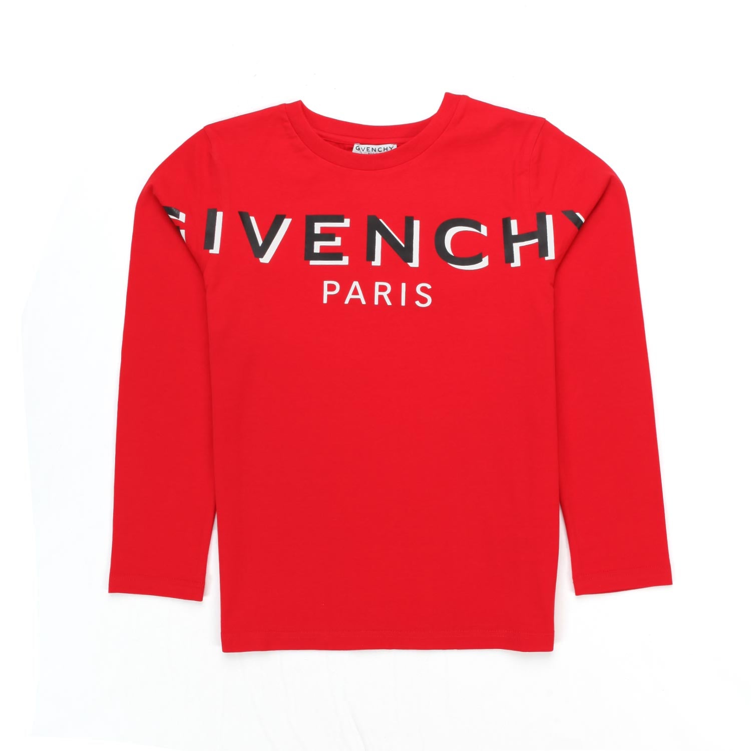 T-SHIRT LUNGA ROSSA CON LOGO NERO BAMBINO E TEEN - annameglio.com abbigliamento moda