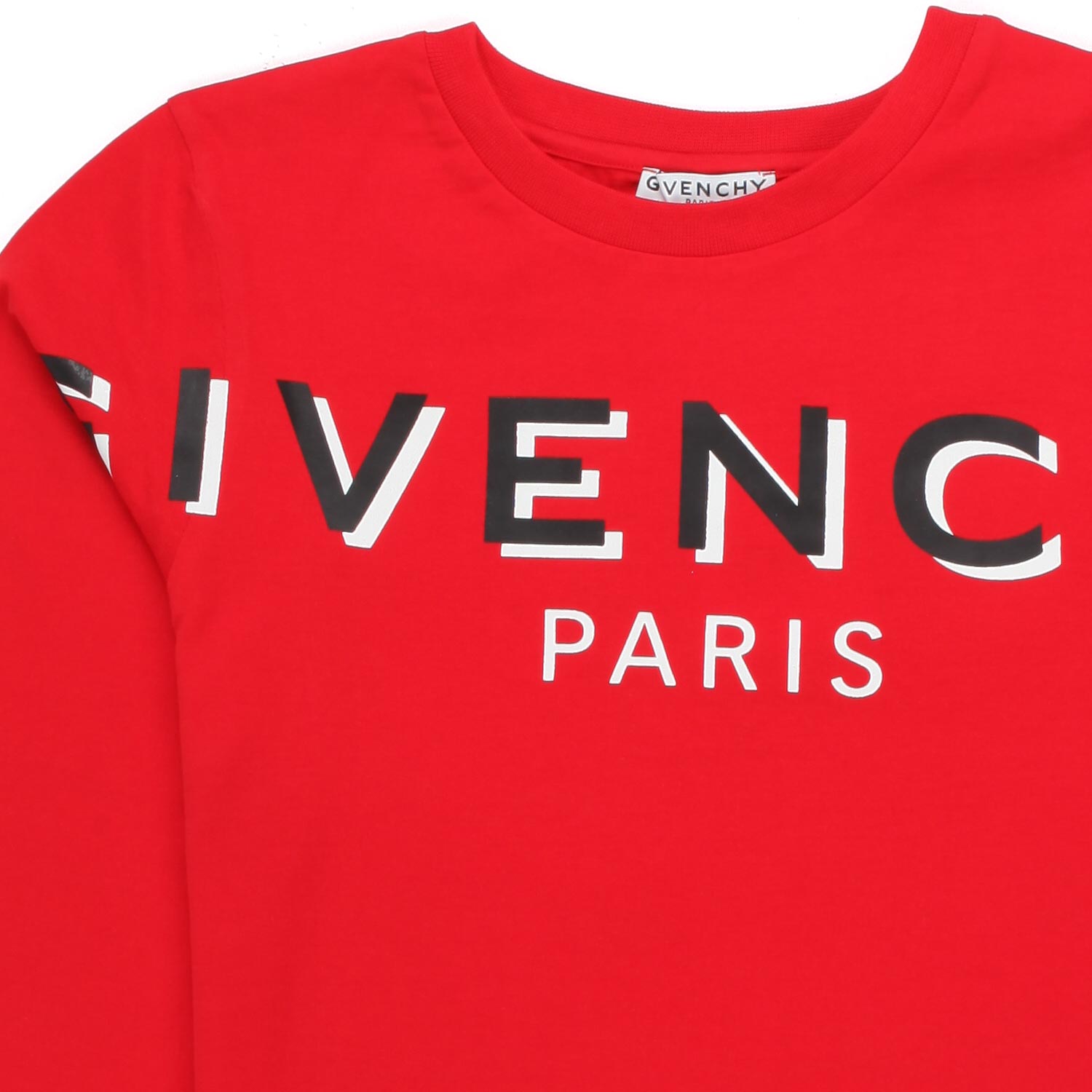 T-SHIRT LUNGA ROSSA CON LOGO NERO BAMBINO E TEEN - annameglio.com abbigliamento moda