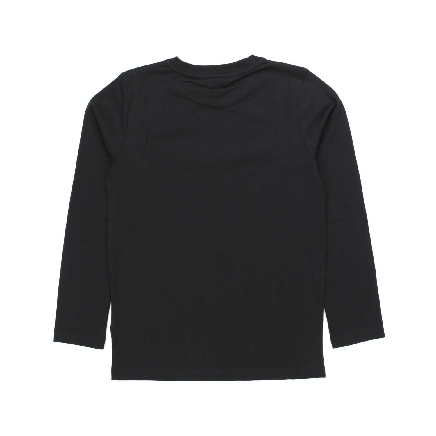 T-SHIRT LUNGA NERA CON LOGO BLU BAMBINO E TEEN - annameglio.com abbigliamento moda