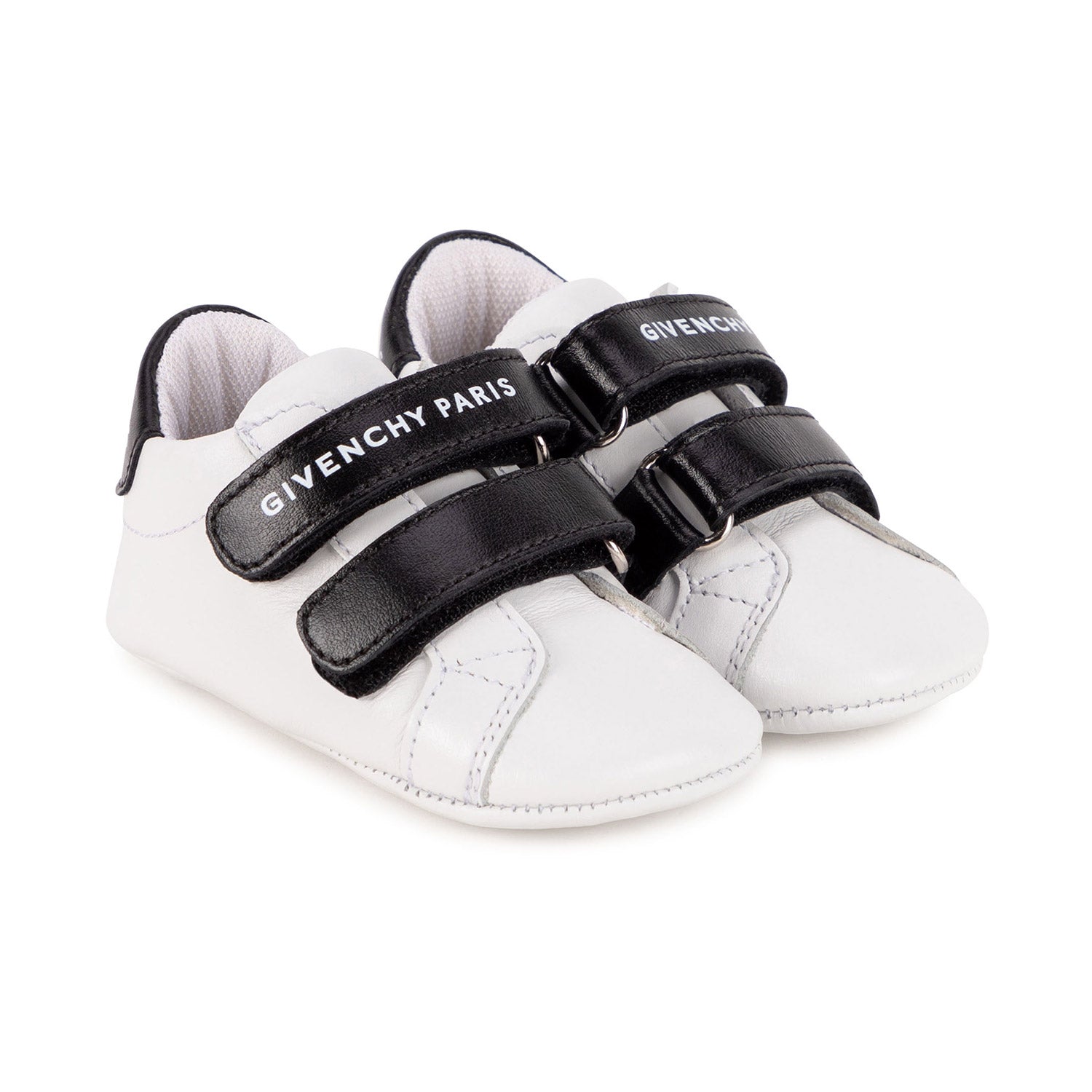 SCARPINA IN PELLE BIANCA E NERA BABY UNISEX - annameglio.com abbigliamento moda