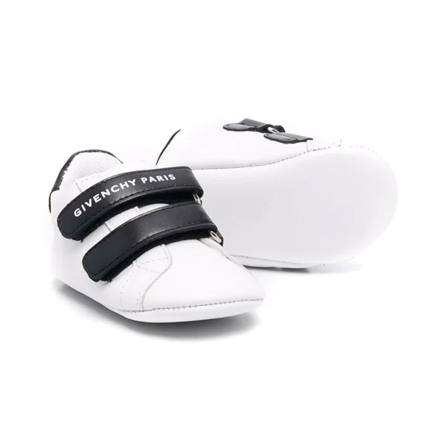 SCARPINA IN PELLE BIANCA E NERA BABY UNISEX - annameglio.com abbigliamento moda