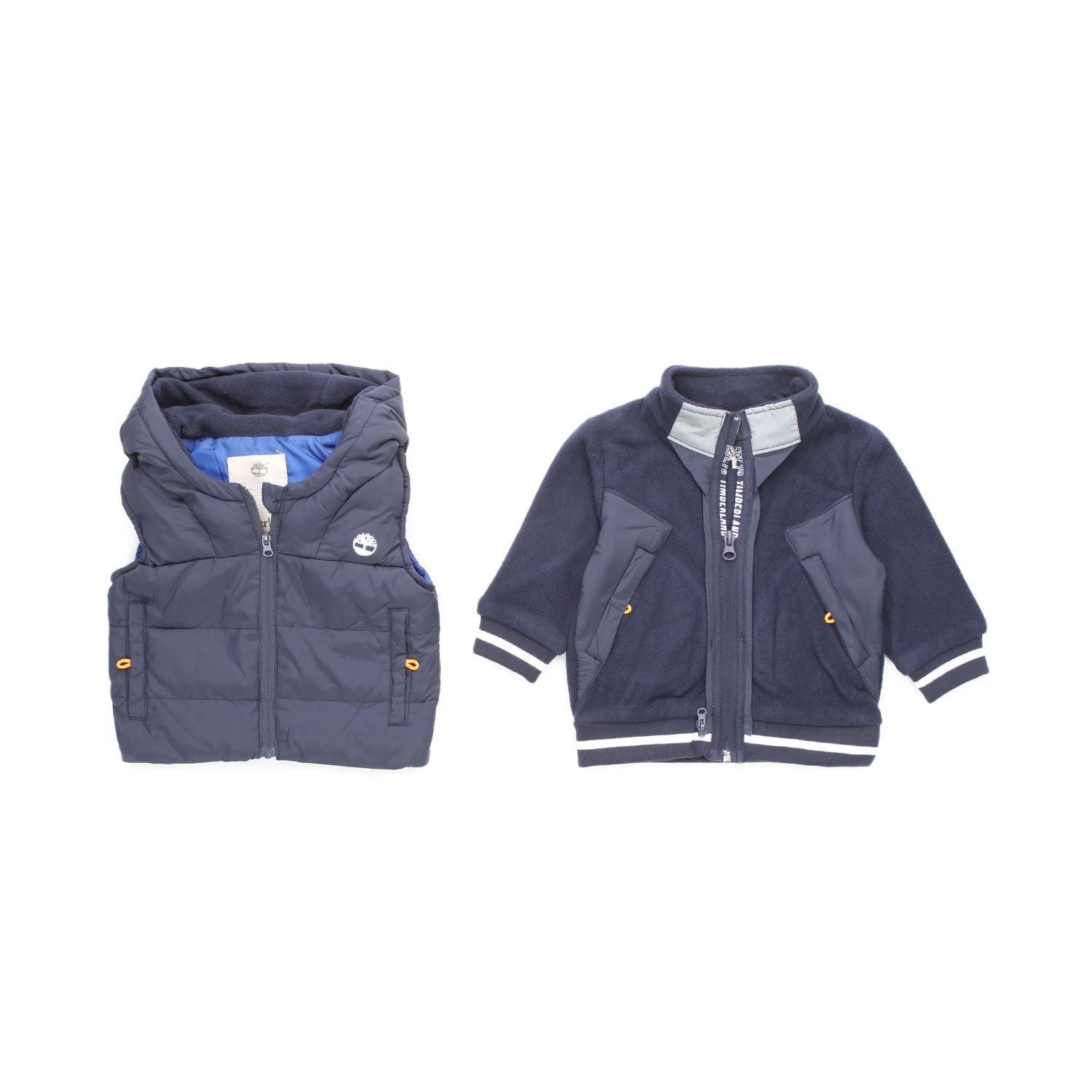 FELPA PILE BLU CON GILET TRAPUNTATO BEBÈ E BAMBINO - annameglio.com abbigliamento moda