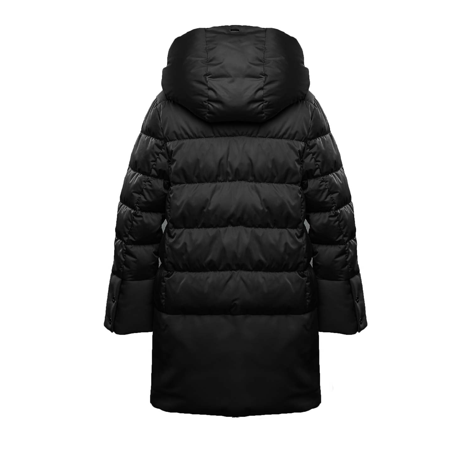 PIUMINO A-SHAPE IN RASO NERO BAMBINA E TEEN - annameglio.com abbigliamento moda