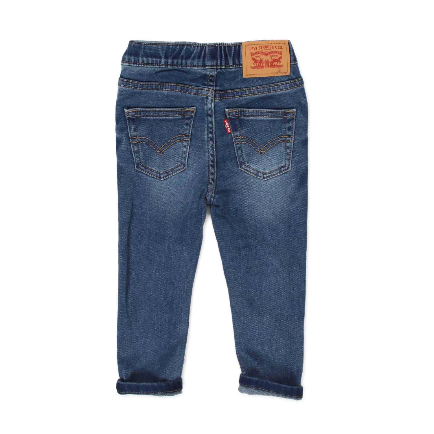 JEANS SCURO DOBBY PULL ON BABY UNISEX - annameglio.com abbigliamento moda