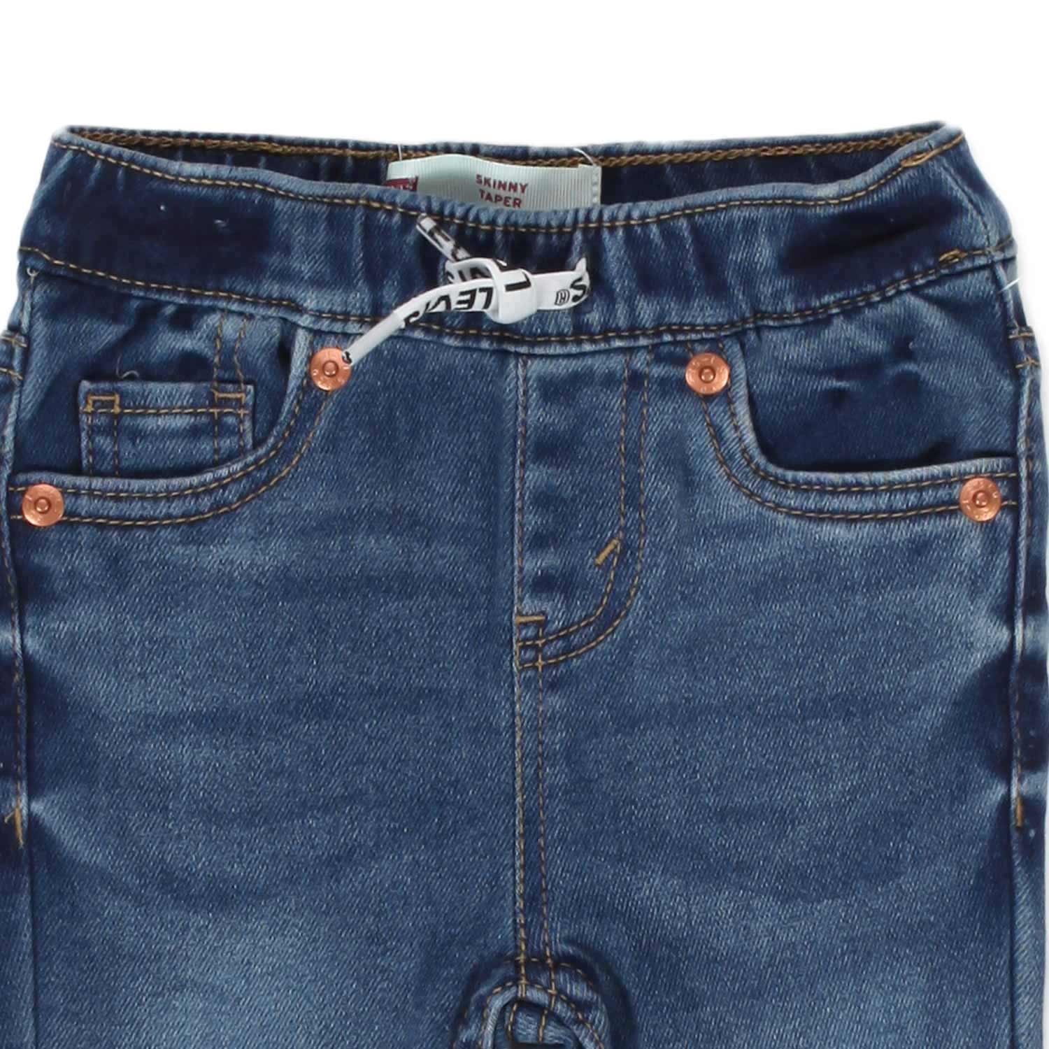 JEANS SCURO DOBBY PULL ON BABY UNISEX - annameglio.com abbigliamento moda