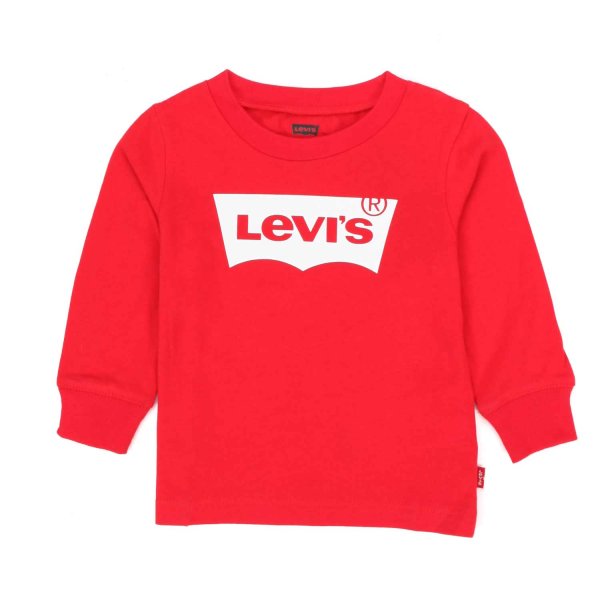 T-SHIRT ROSSA UNISEX MANICA LUNGA CON LOGO BIANCO - annameglio.com abbigliamento moda