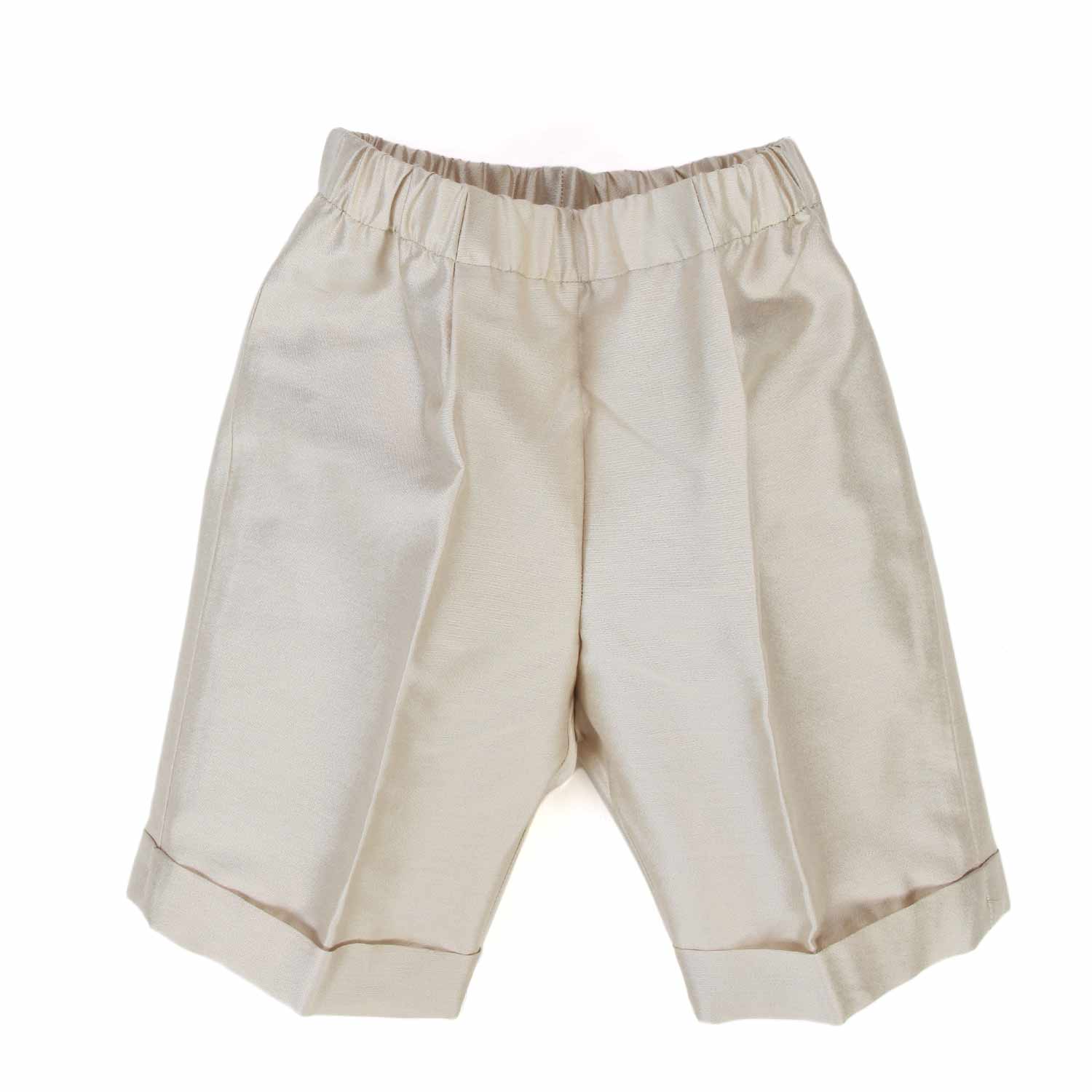 BERMUDA BEIGE IN SETA BIMBO E NEONATO - annameglio.com abbigliamento moda